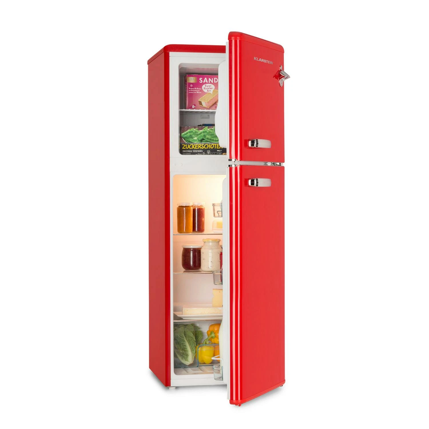 Audrey Kühl- & Gefrierkombination 97l/39l Retro-Look 2 Böden Rot