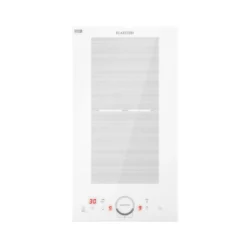 Klarstein Delicatessa Slim Domino Induktionskochfeld ,29 Cm ,Einbau ,autark ,2 Zonen: 3500 Watt ,9 Stufen ,Booster ,Flexzone ,Topferkennung ,Timer ,Glaskeramik ,rahmenlos ,weiß