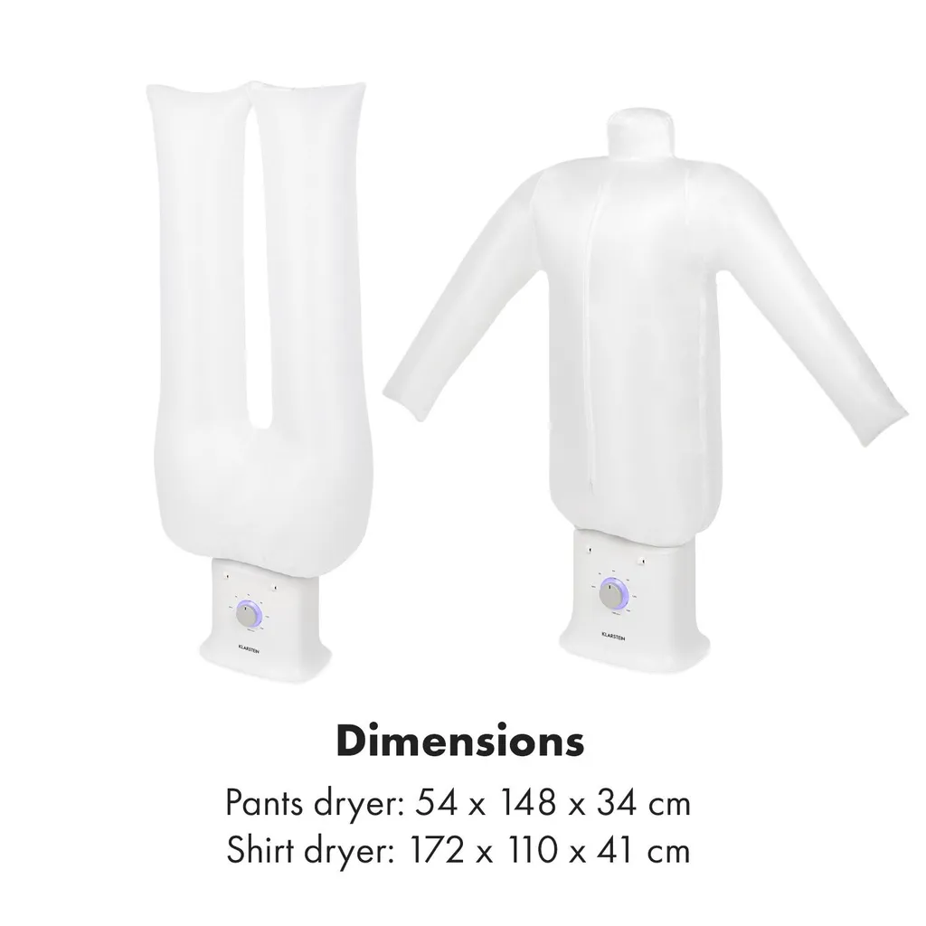 Klarstein ShirtButler Deluxe Automatisches Trocken- Und Bügelgerät , 2-in-1: Trocknen Und Bügeln , 1250 Watt Sicherheits-Heizer , HotAir Tension-Technologie , Timer: 0-180 Minuten , Geräuscharm , LED-Kontrolllicht , Material: Oxford-Nylon - Image 9