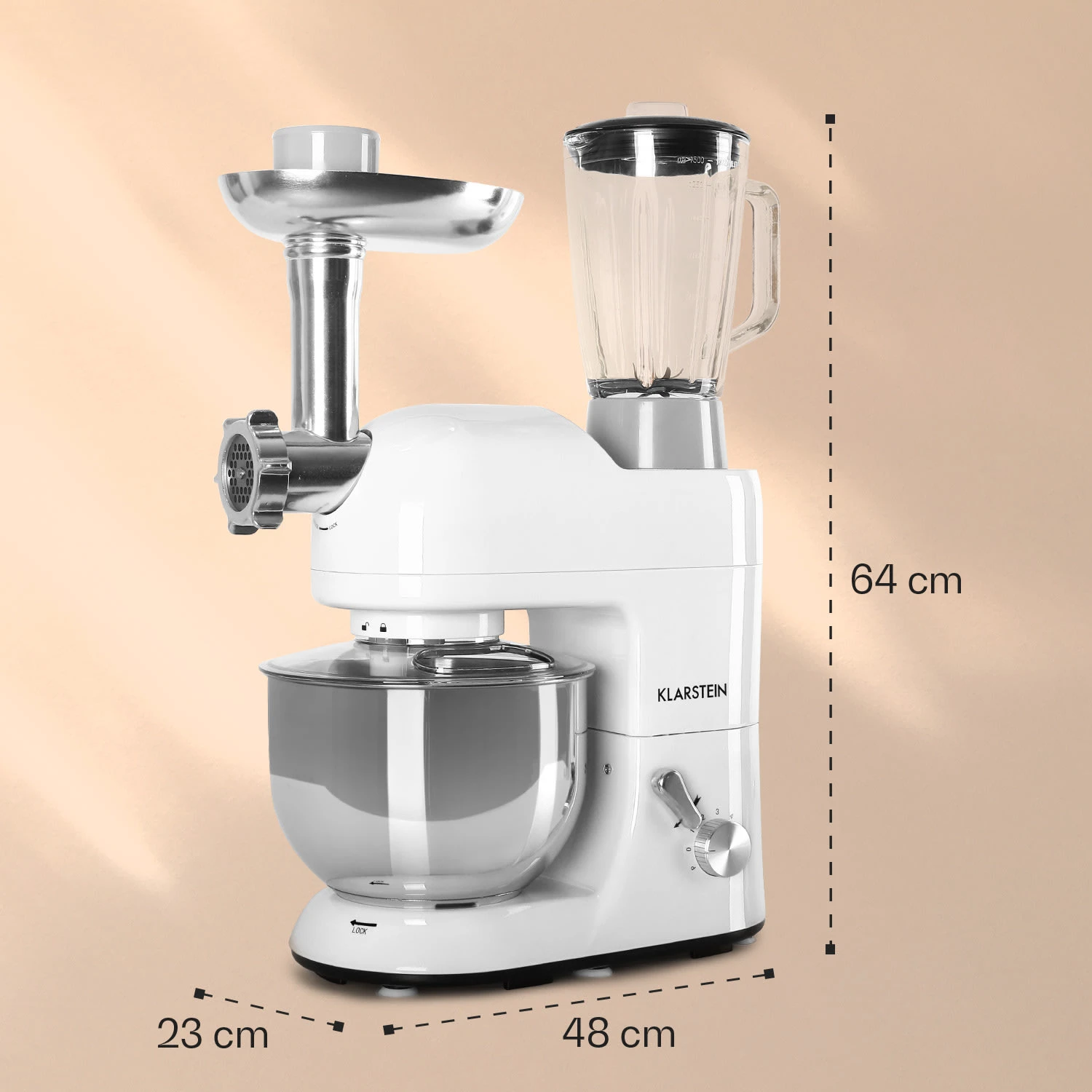 Lucia Küchenmaschine 3-in-1 2000 W / 2,7 PS 5 Ltr Edelstahl BPA-frei - Image 8