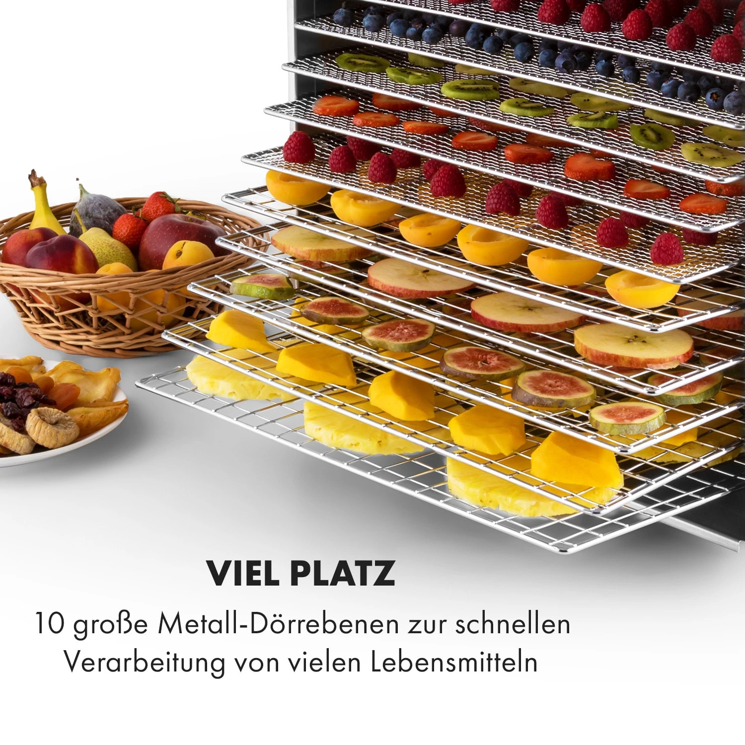 Fruit Jerky Steel 10 Dörrautomat 10 Etagen 1000 W Fläche: 1,5 M² Timer - Image 4