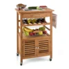 Louisiana Servierwagen Küchenwagen 5 Etagen Holz Handtuchhalter Mobil