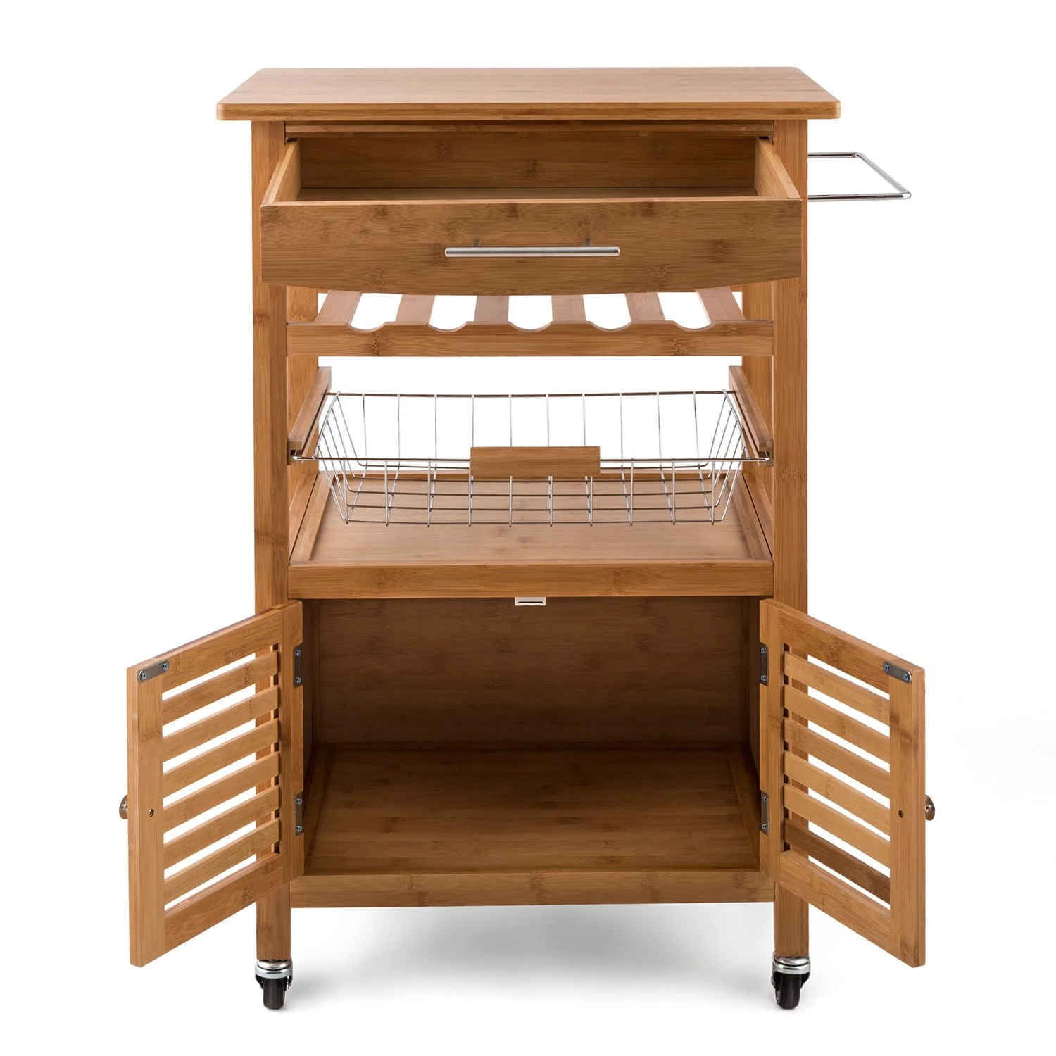 Louisiana Servierwagen Küchenwagen 5 Etagen Holz Handtuchhalter Mobil - Image 3