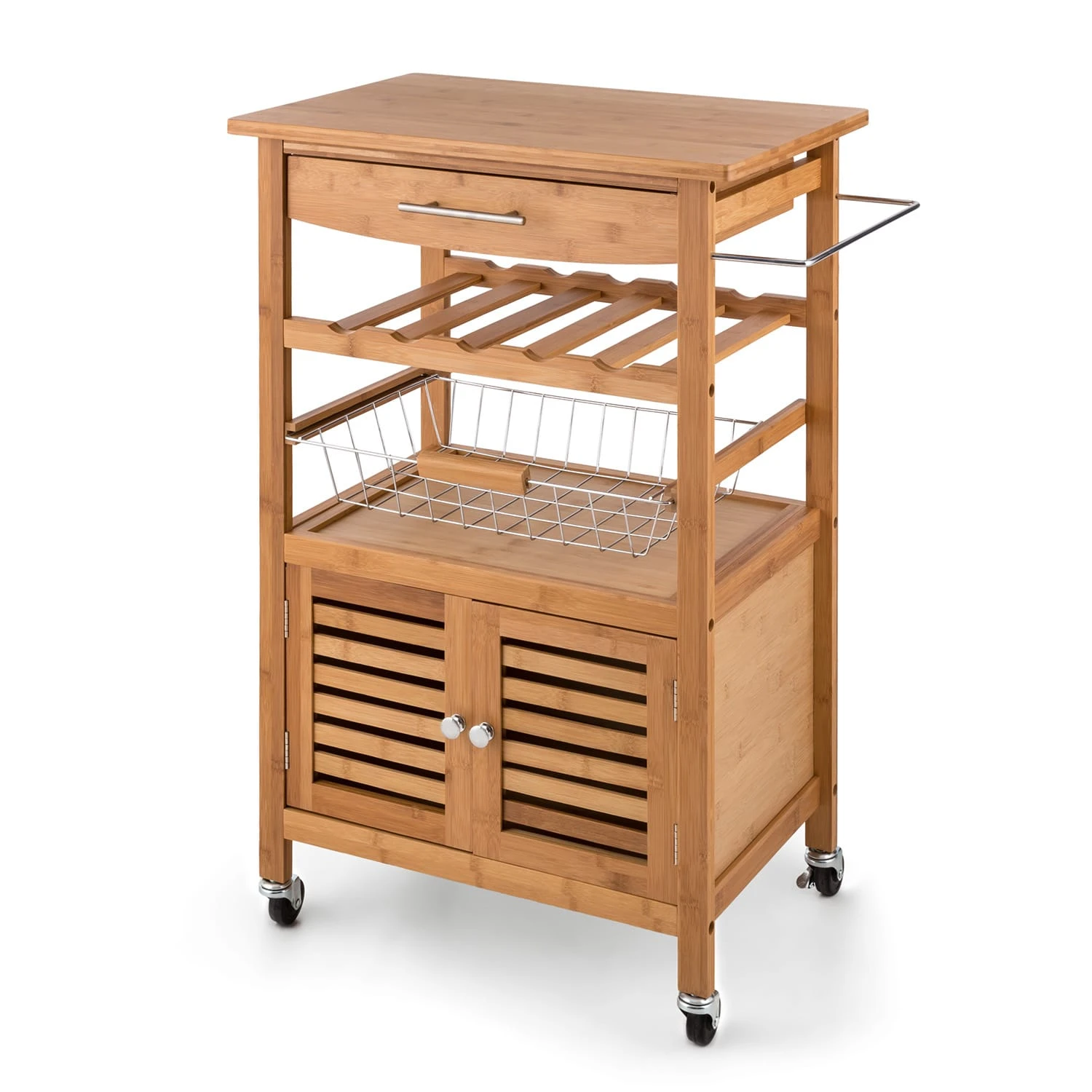 Louisiana Servierwagen Küchenwagen 5 Etagen Holz Handtuchhalter Mobil - Image 5