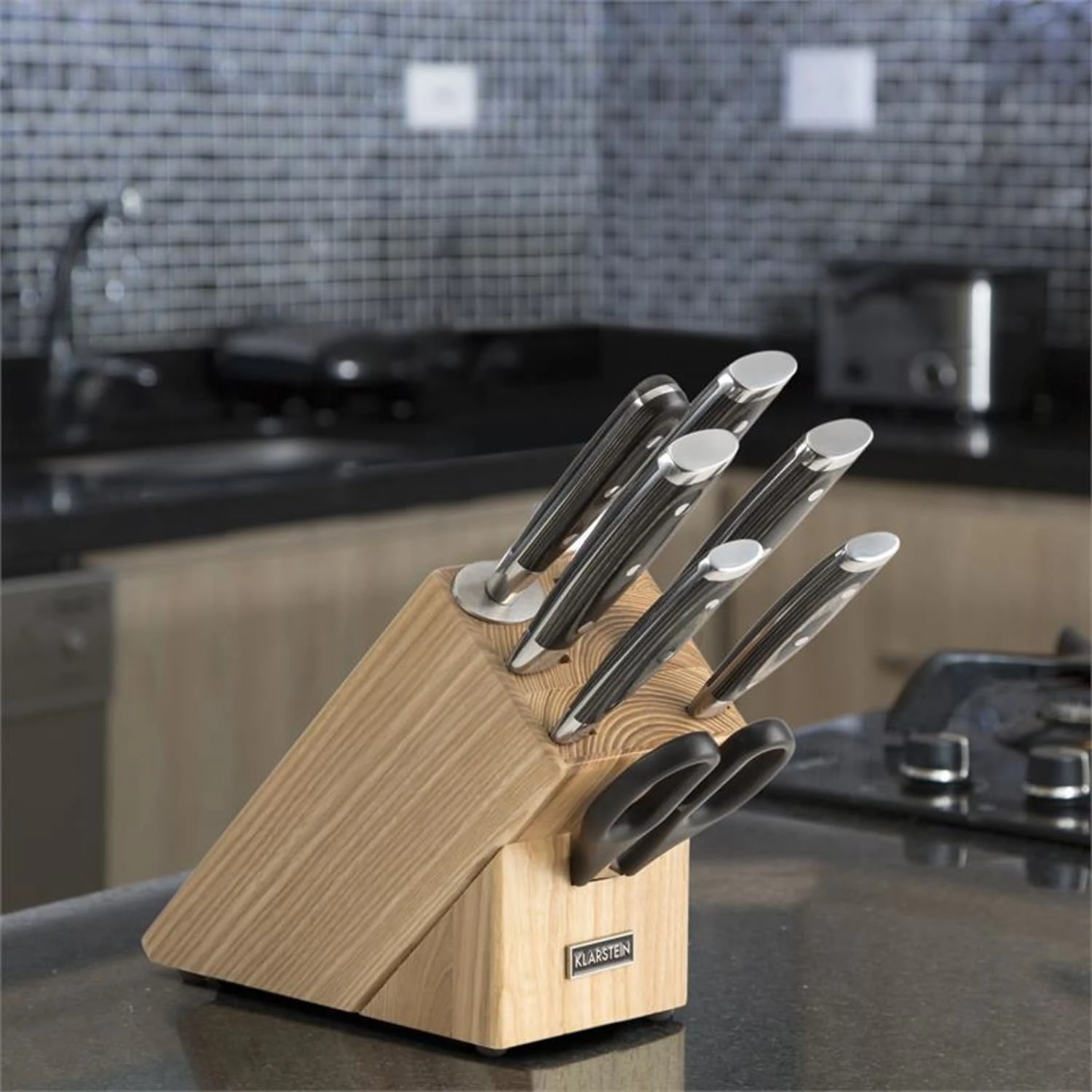 Katana 8 Messerset 8-teilig Schere Wetzstahl Messerblock - Image 5