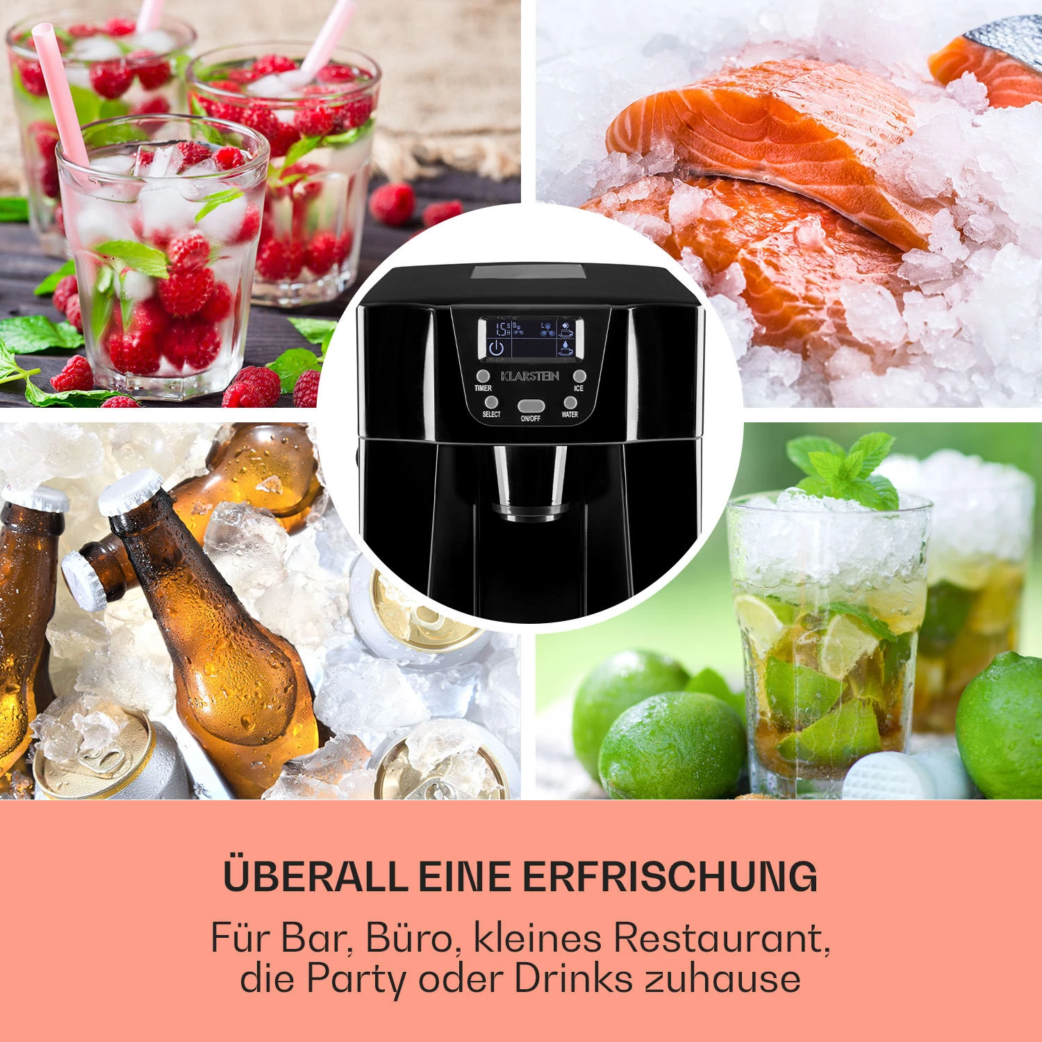 Ice Volcano 2G Eismaschine LED 12kg Je 24h 2l 6-12min Schwarz - Image 3