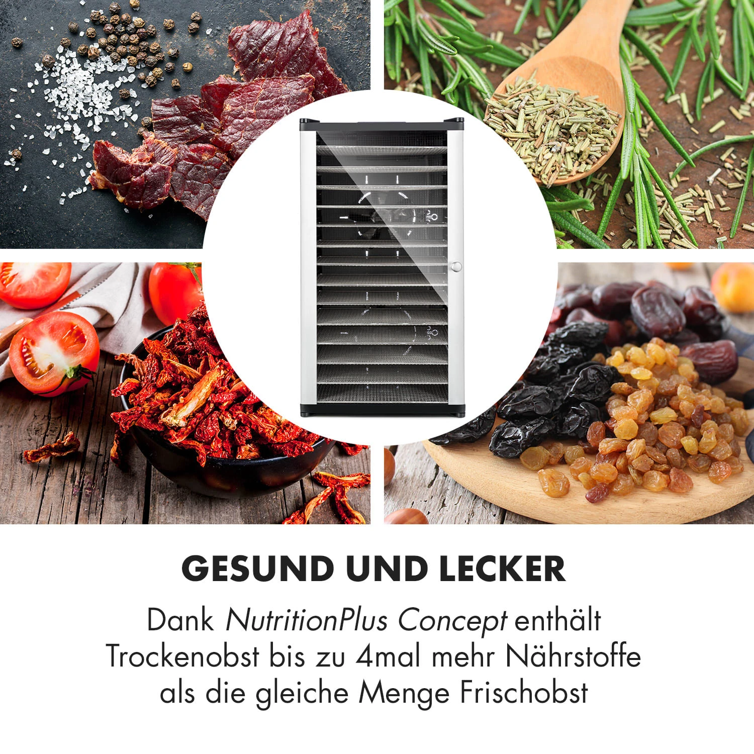 Fruit Jerky 14 Dörrautomat 1000W 30 Bis 70 °C 14 Etagen LC-Display - Image 5