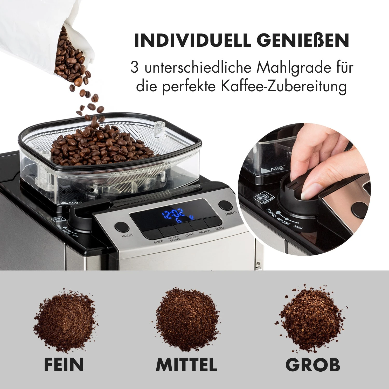 Aromatica X Kaffeemaschine Mahlwerk Glaskanne Aroma+ Edelstahl - Image 3