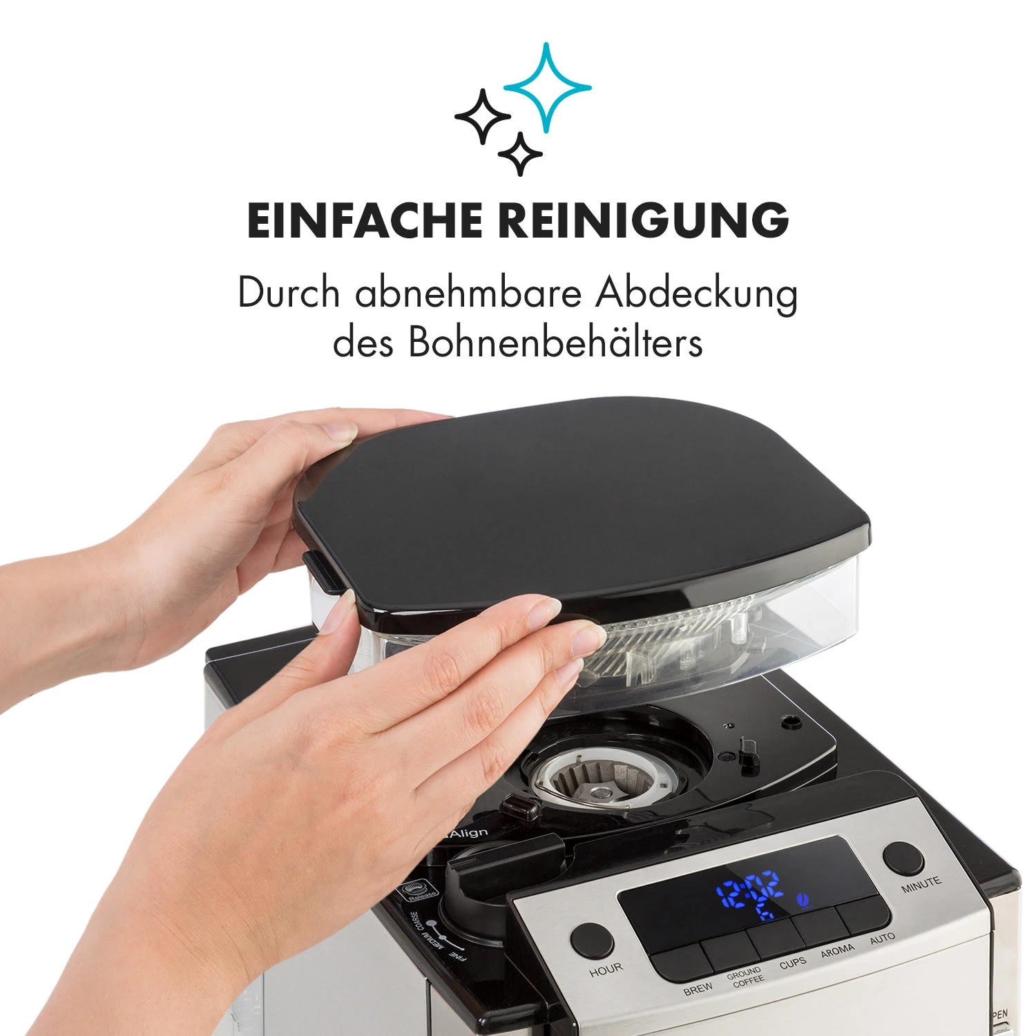 Aromatica X Kaffeemaschine Mahlwerk Glaskanne Aroma+ Edelstahl - Image 5