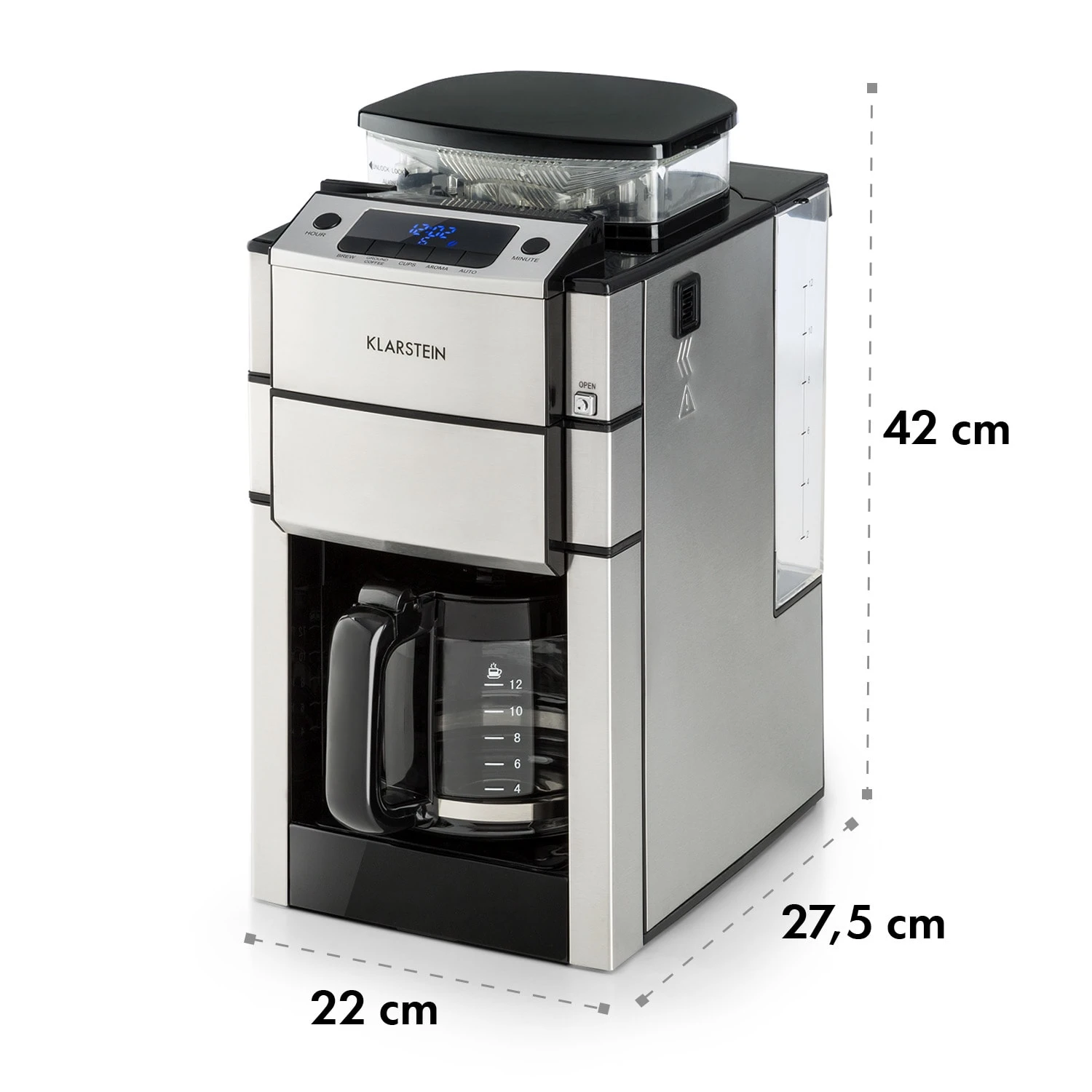 Aromatica X Kaffeemaschine Mahlwerk Glaskanne Aroma+ Edelstahl - Image 10