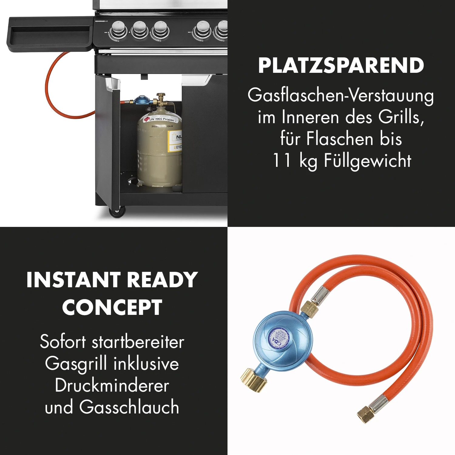 Highgrade 4 IB Gasgrill 6 Brenner 19,8 KW 71x46cm Grill Edelstahl - Image 7