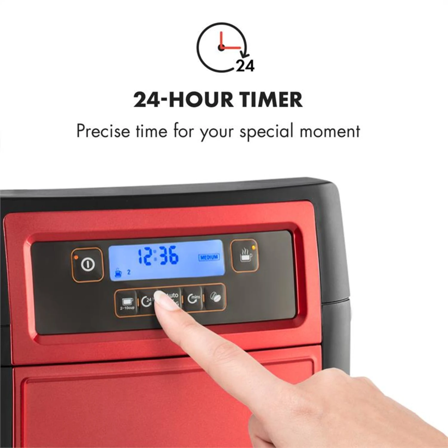 Aromatica II Duo Kaffeemaschine, Integriertes Mahlwerk, 1,25 L, Rot - Image 5