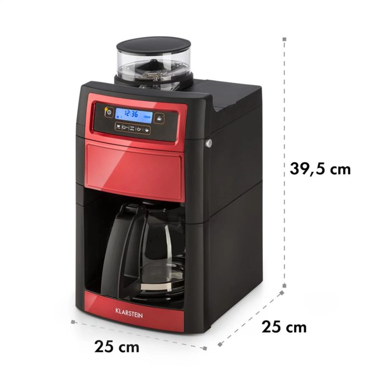 Aromatica II Duo Kaffeemaschine, Integriertes Mahlwerk, 1,25 L, Rot - Image 11