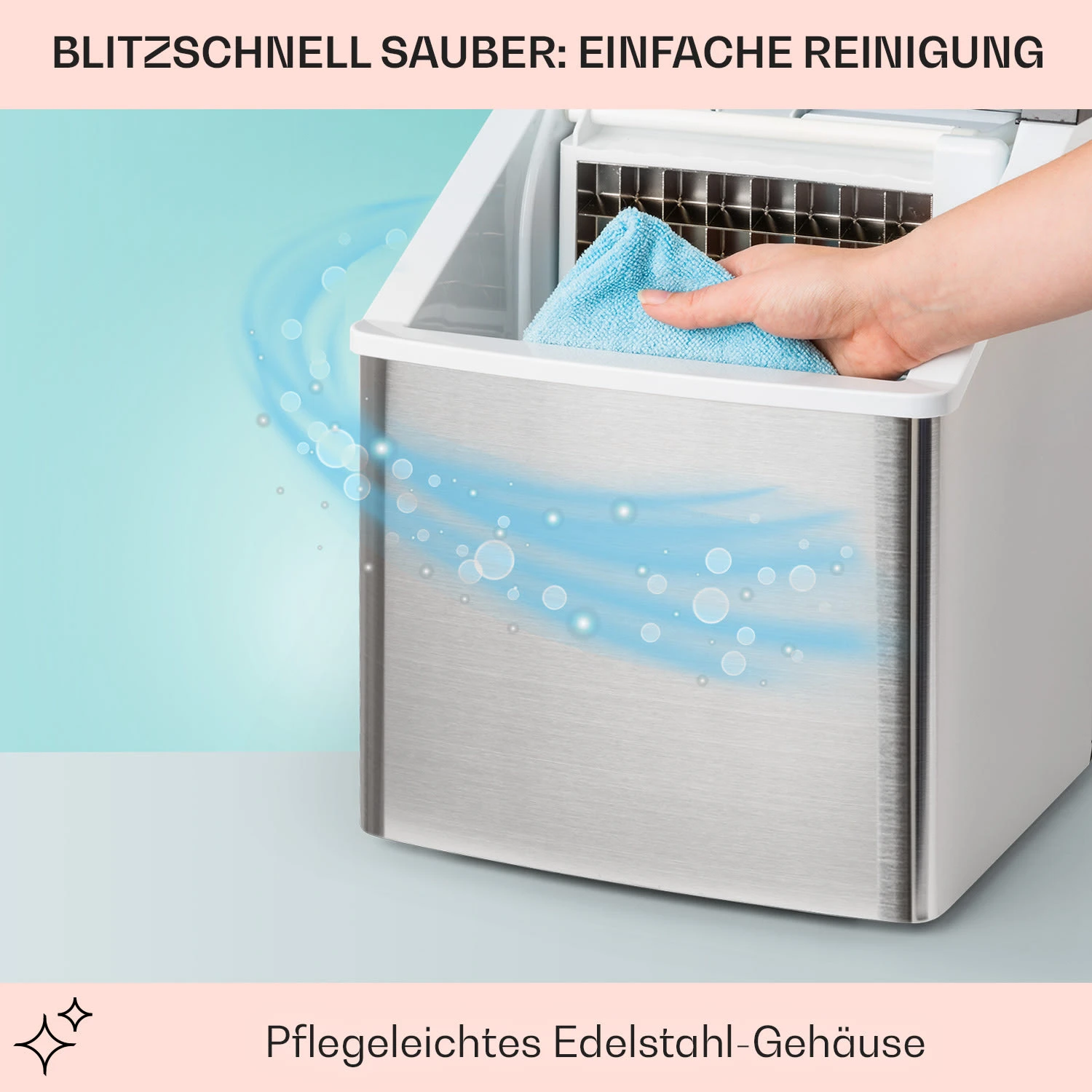 Clearcube Eiswürfelmaschine Klareis 13kg/24h Edelstahl Schwarz - Image 5