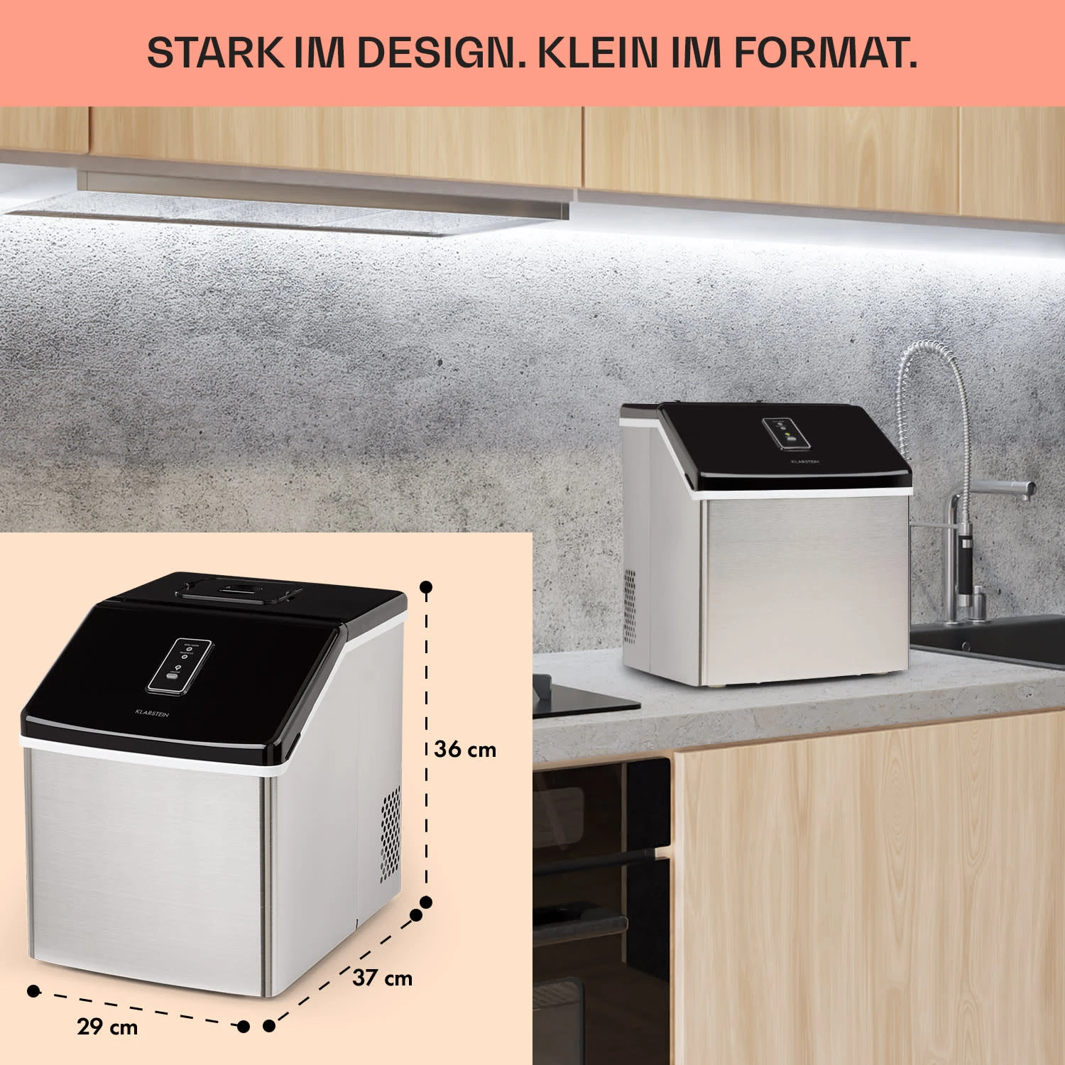 Clearcube Eiswürfelmaschine Klareis 13kg/24h Edelstahl Schwarz - Image 6