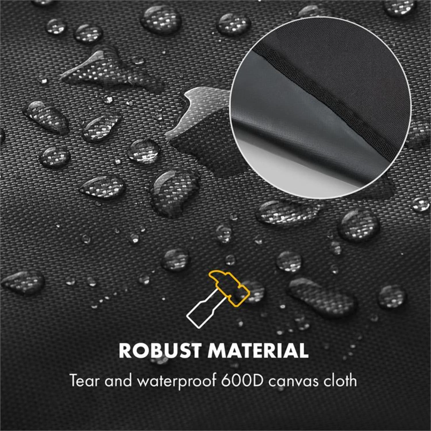 Gazooka 3.0T Wetterschutzhaube 600D Canvas 30/70% PE/PVC Schwarz - Image 5