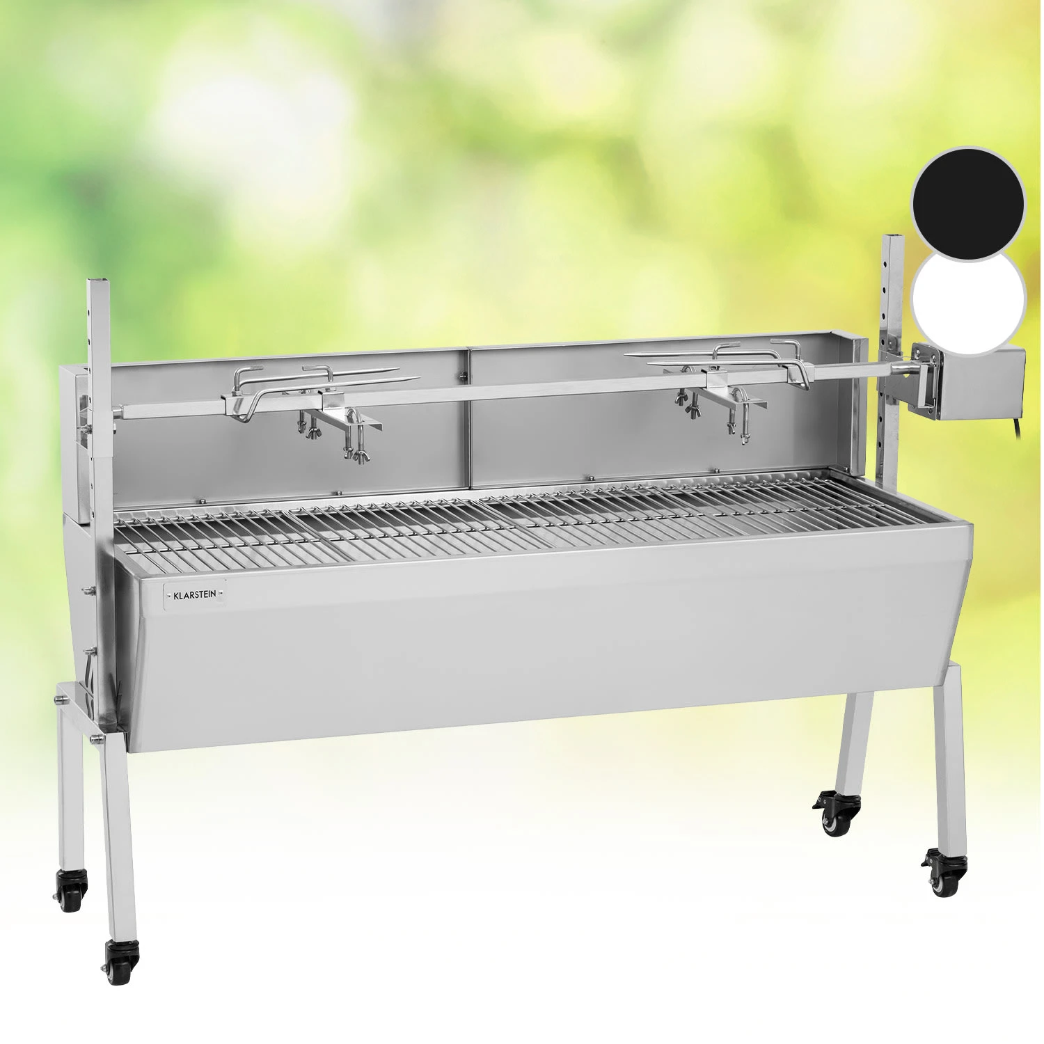Sauenland Pro Spanferkelgrill Drehspieß 13W 4 Rollen Edelstahl