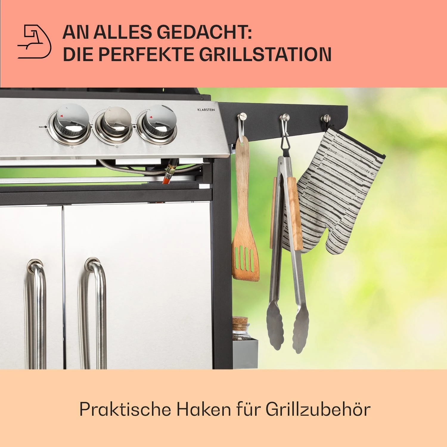 Tomahawk 3.1 S Gasgrill 3x3,6kW Brenner+2,7 KW 60x45cm Grill Edelstahl - Image 7