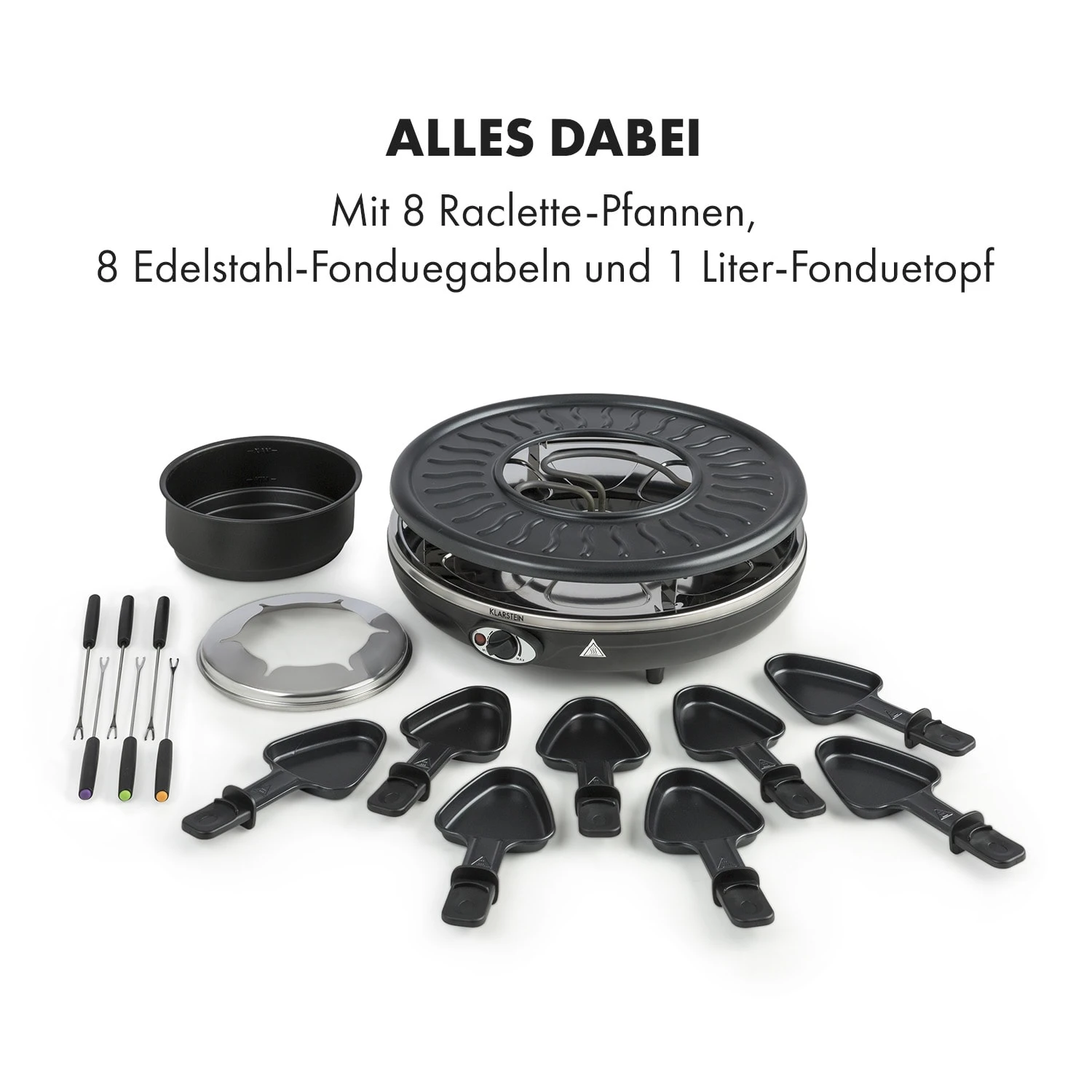 Fonduelette Raclette Und Fondue 1350W 1 Liter 38 Cm Ø Für 8 Personen - Image 6