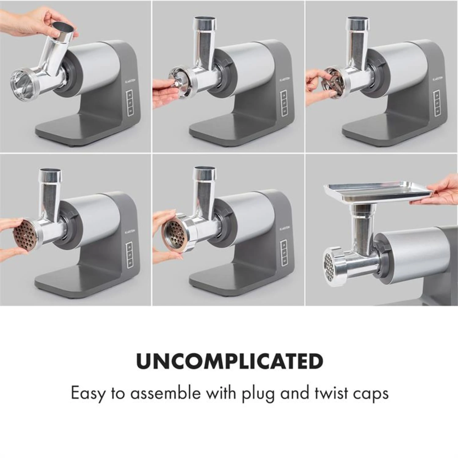 Mett Max Elektrischer Fleischwolf 600W Kupfermotor Aluminium - Image 3