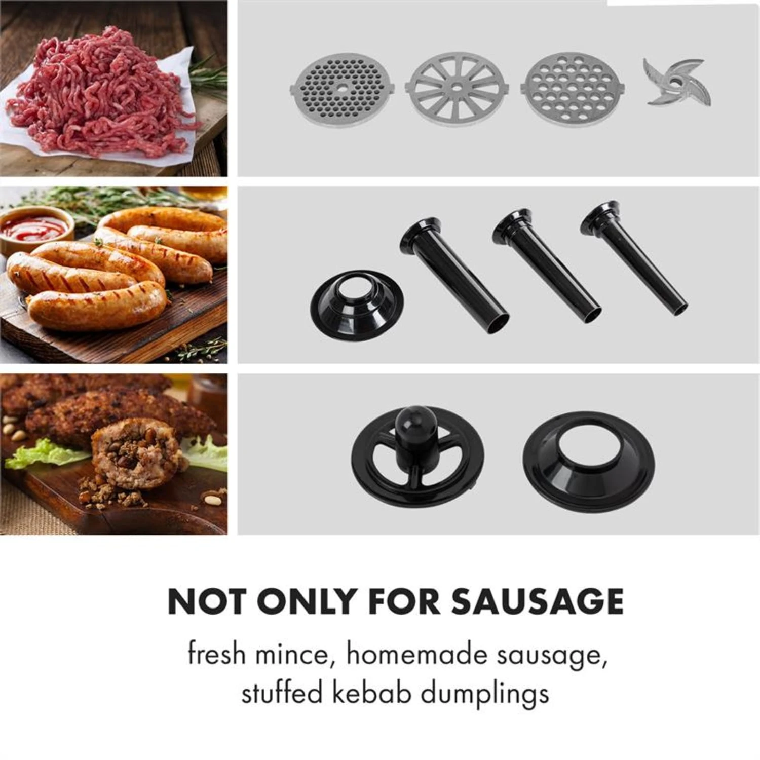 Mett Max Elektrischer Fleischwolf 600W Kupfermotor Aluminium - Image 4