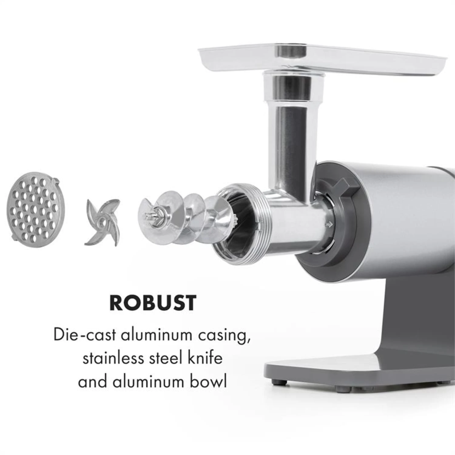 Mett Max Elektrischer Fleischwolf 600W Kupfermotor Aluminium - Image 5