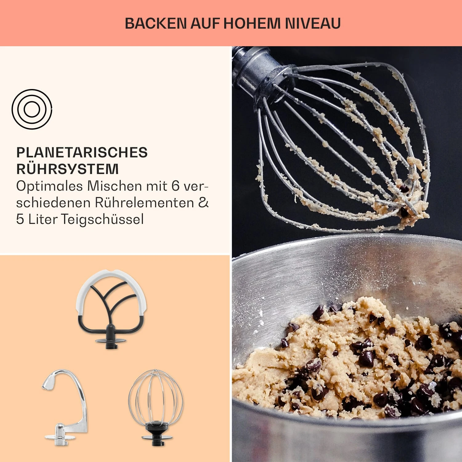 Bella Elegance Küchenmaschine 2000 W 2,7 PS 5,2 Ltr Edelstahl BPA-frei - Image 6