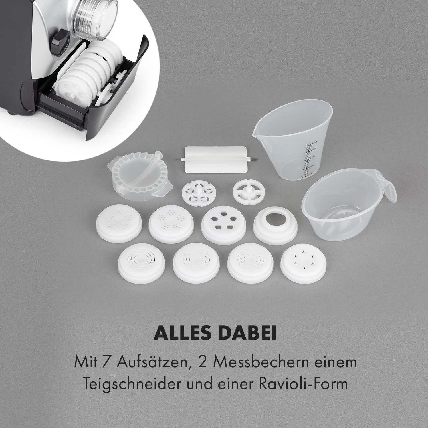 Pastamania Nudelmaschine 260W 7 Aufsätze 500 G 60 DB LED - Image 6