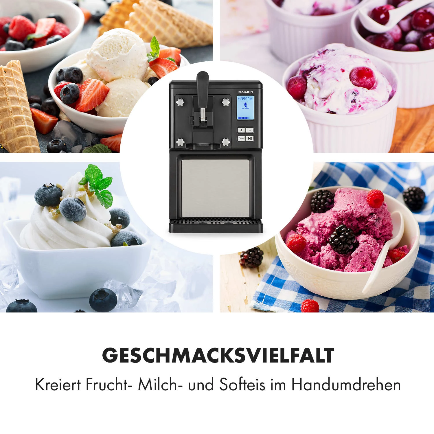 Sweet Sundae Eiscrememaschine Kompressor 1,5l Edelstahl Schwarz - Image 4