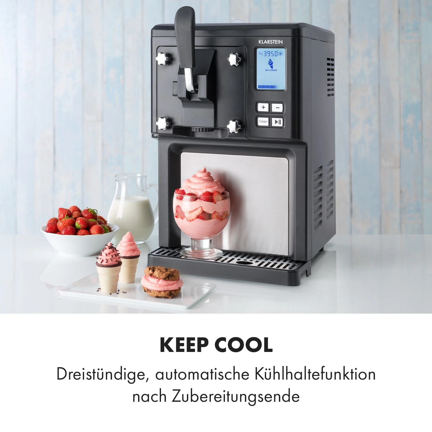 Sweet Sundae Eiscrememaschine Kompressor 1,5l Edelstahl Schwarz - Image 6