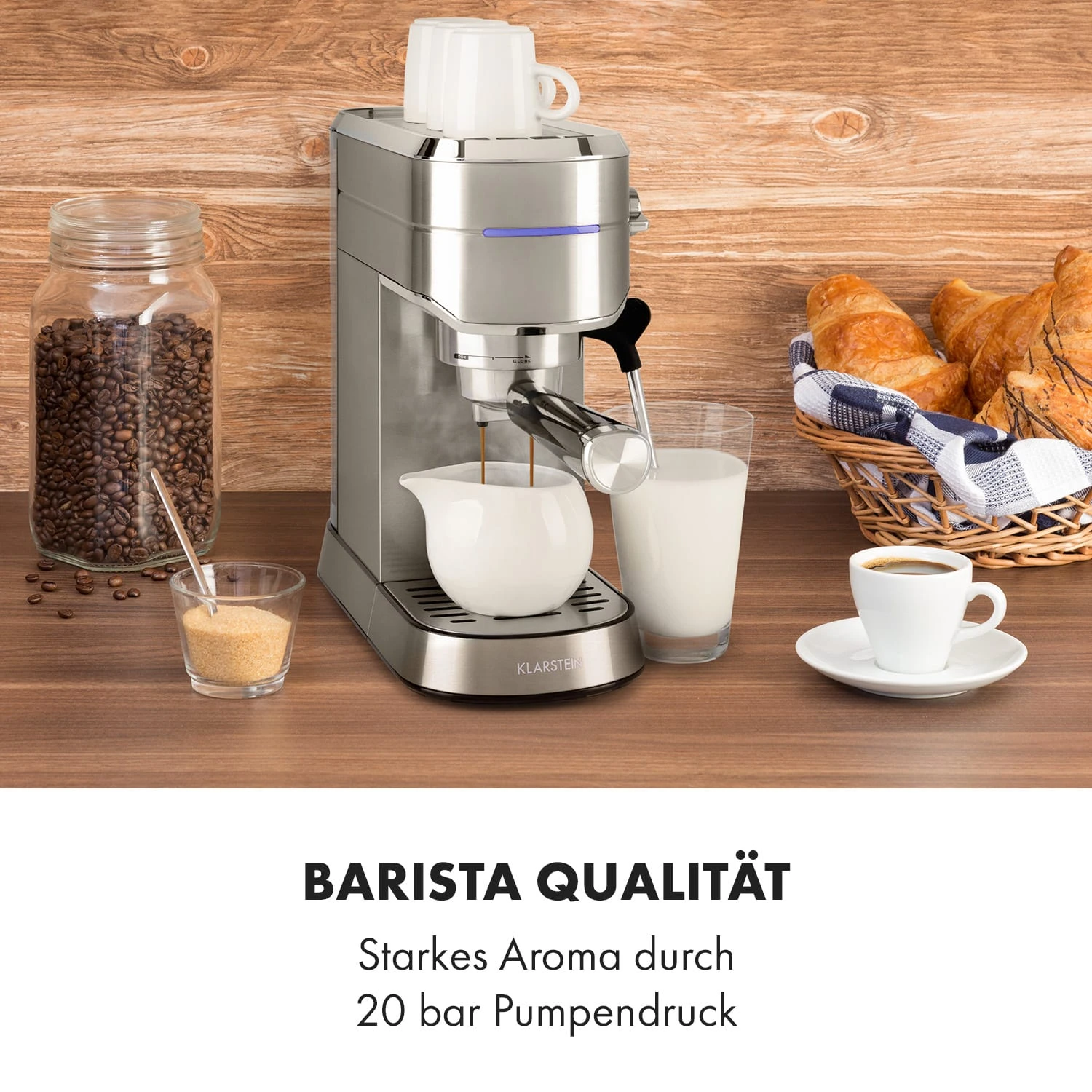 Futura Espressomaker 20 Bar 1450 Watt 20 Bar Wassertank: 1,25 Liter Rostfreier Edelstahl - Image 2