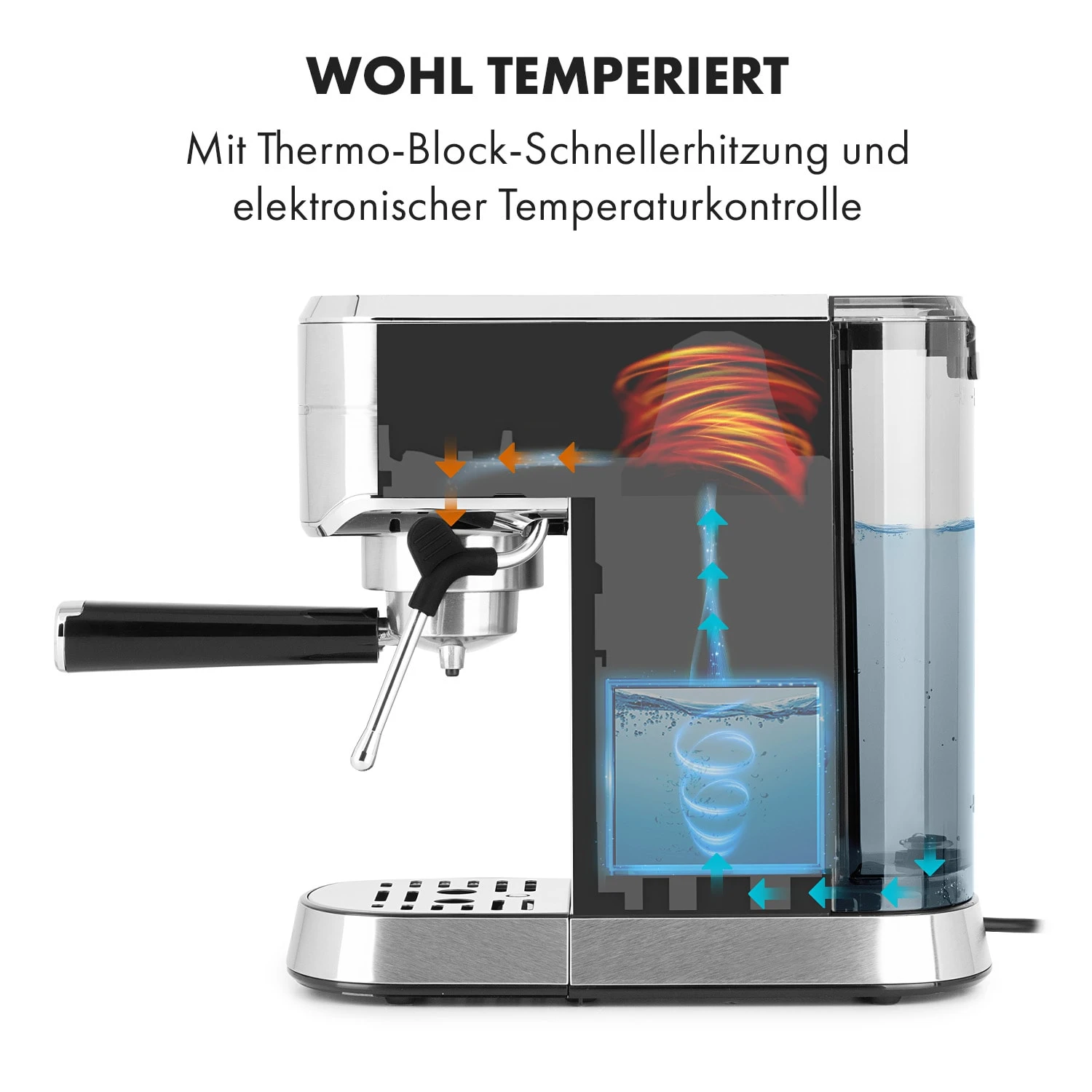Futura Espressomaker 20 Bar 1450 Watt 20 Bar Wassertank: 1,25 Liter Rostfreier Edelstahl - Image 3