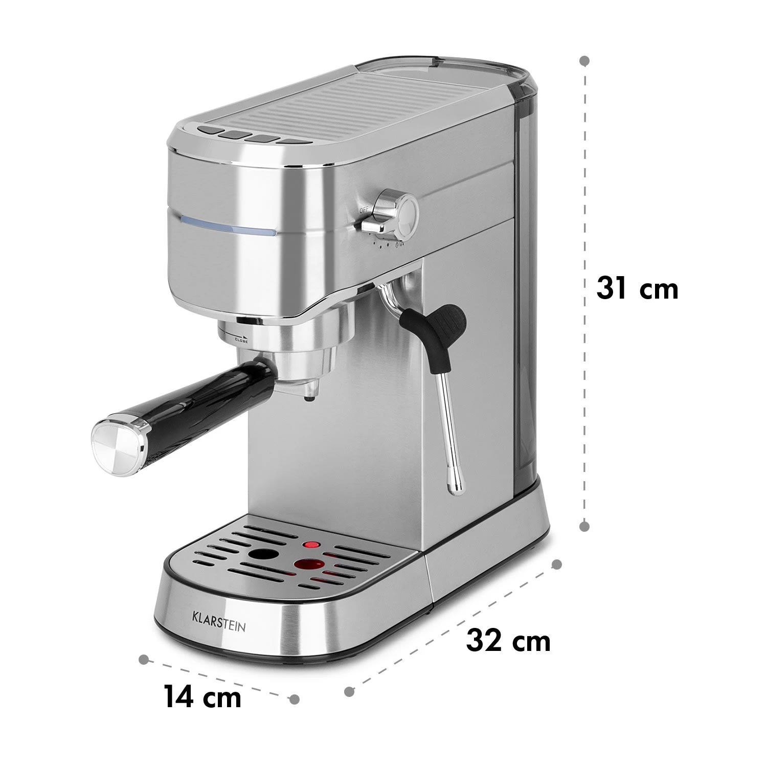 Futura Espressomaker 20 Bar 1450 Watt 20 Bar Wassertank: 1,25 Liter Rostfreier Edelstahl - Image 10