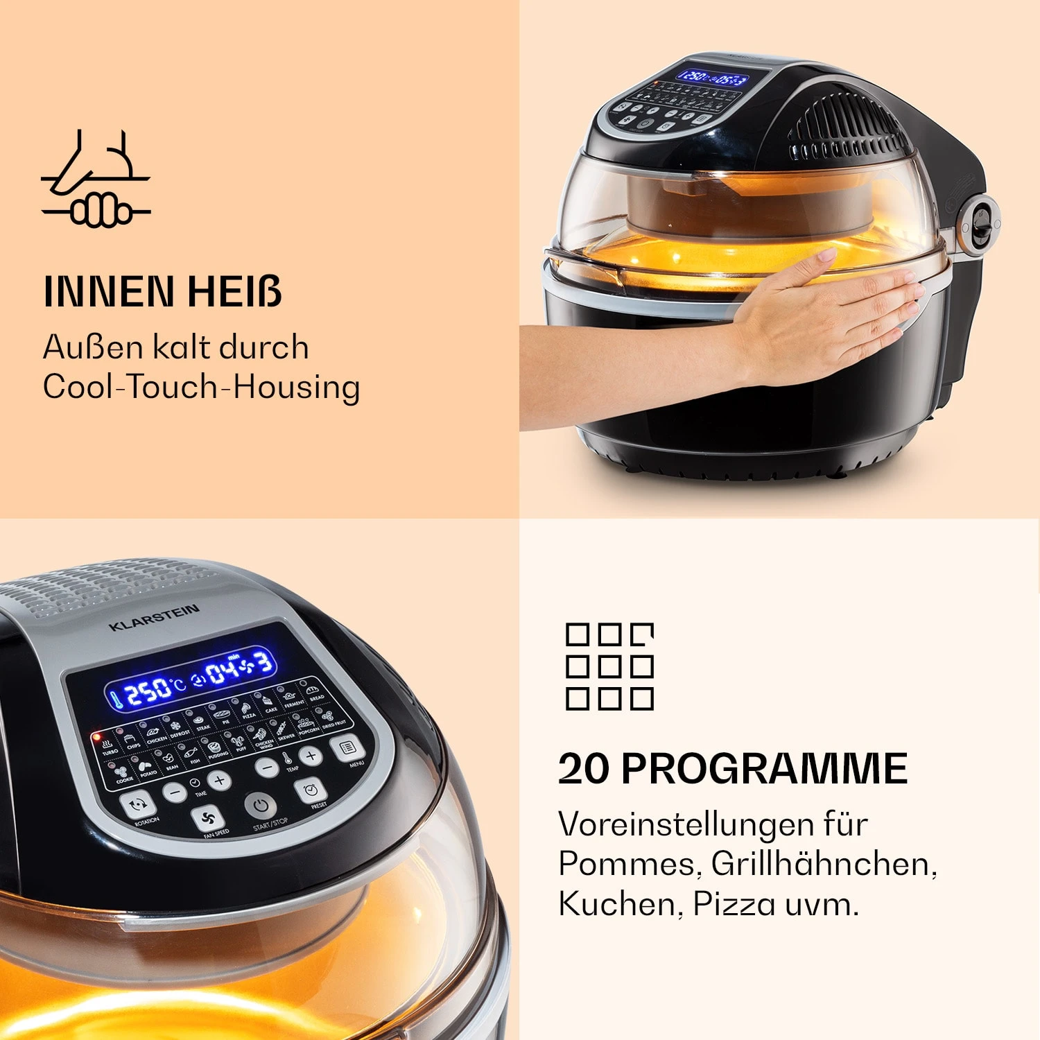 VitAir Smart Heißluftfritteuse App-Steuerung / 1400W / 7,75 Ltr / 20 Programme - Image 5