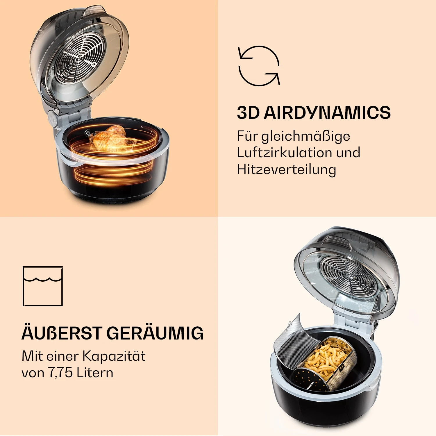 VitAir Smart Heißluftfritteuse App-Steuerung / 1400W / 7,75 Ltr / 20 Programme - Image 6