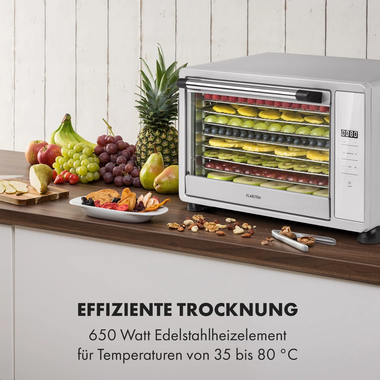 Mega Jerky Dörrautomat 650W 35-80°C LC-Touch-Display Timer 8 Ebenen - Image 2