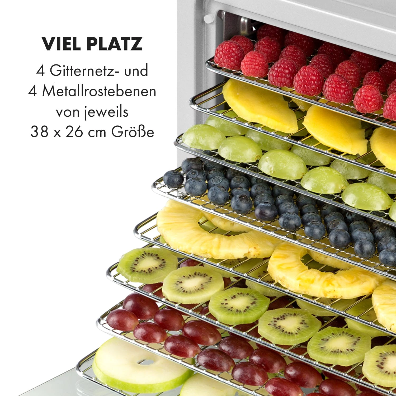 Mega Jerky Dörrautomat 650W 35-80°C LC-Touch-Display Timer 8 Ebenen - Image 5