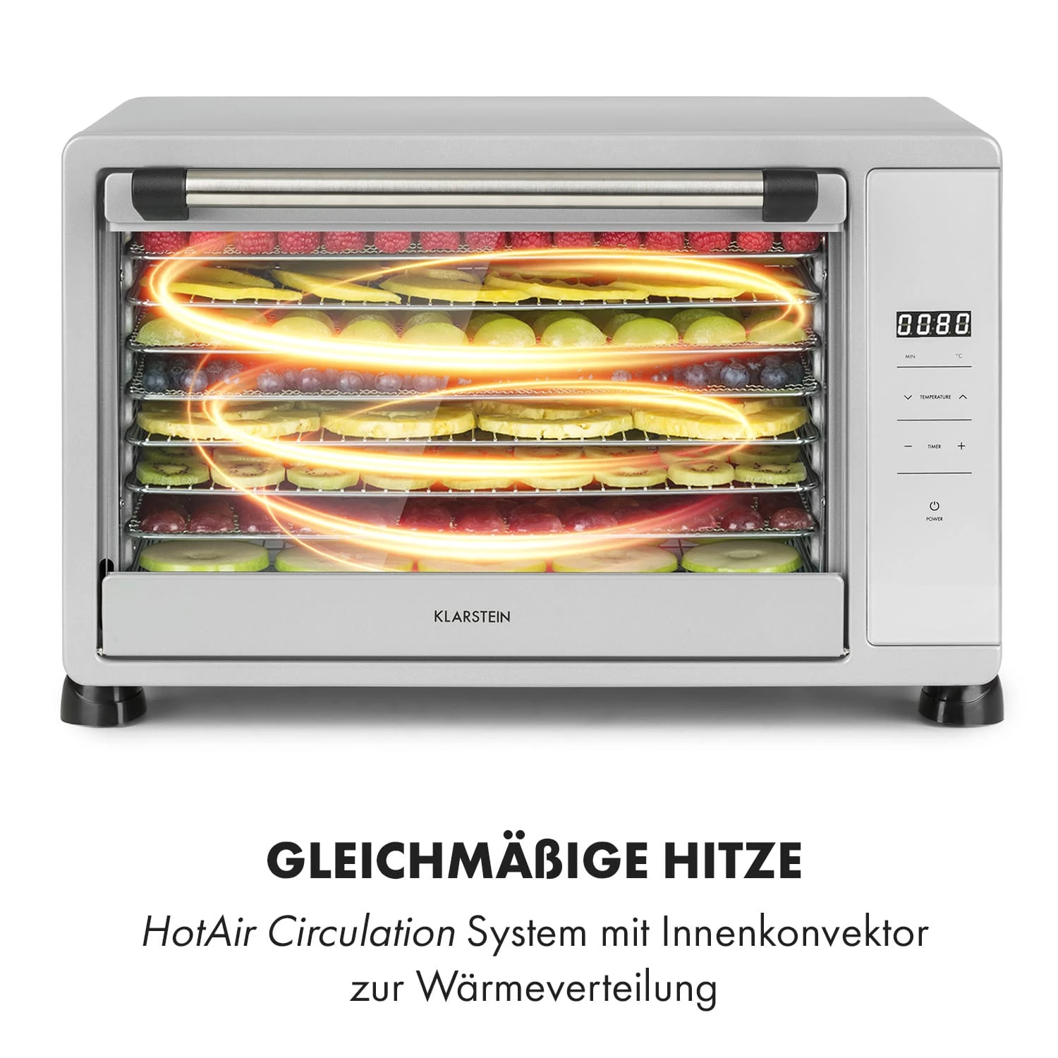 Mega Jerky Dörrautomat 650W 35-80°C LC-Touch-Display Timer 8 Ebenen - Image 6