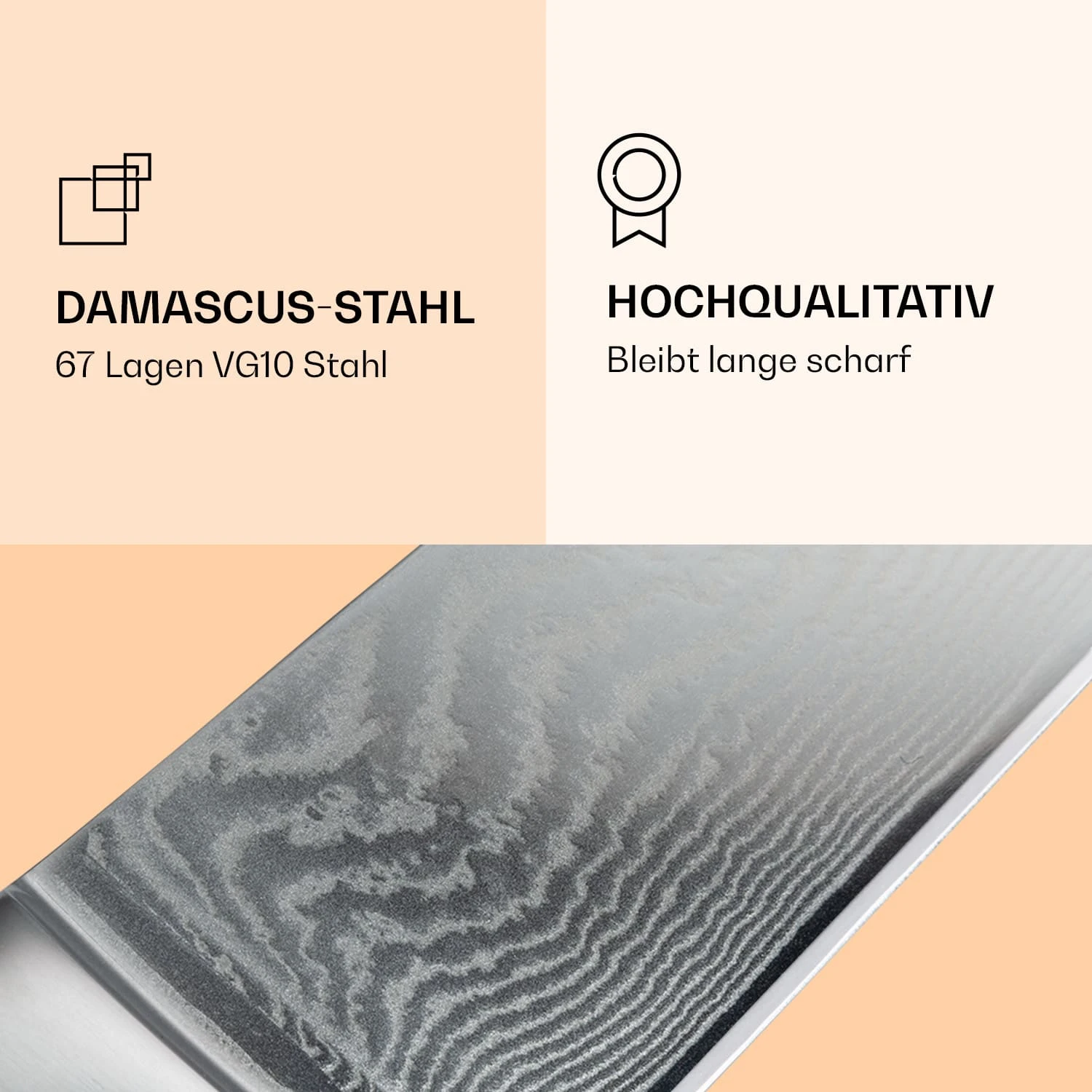 Kishiko Messerset Damaszener-Stahl 3-teilig Extra Scharf Rosenholz - Image 4