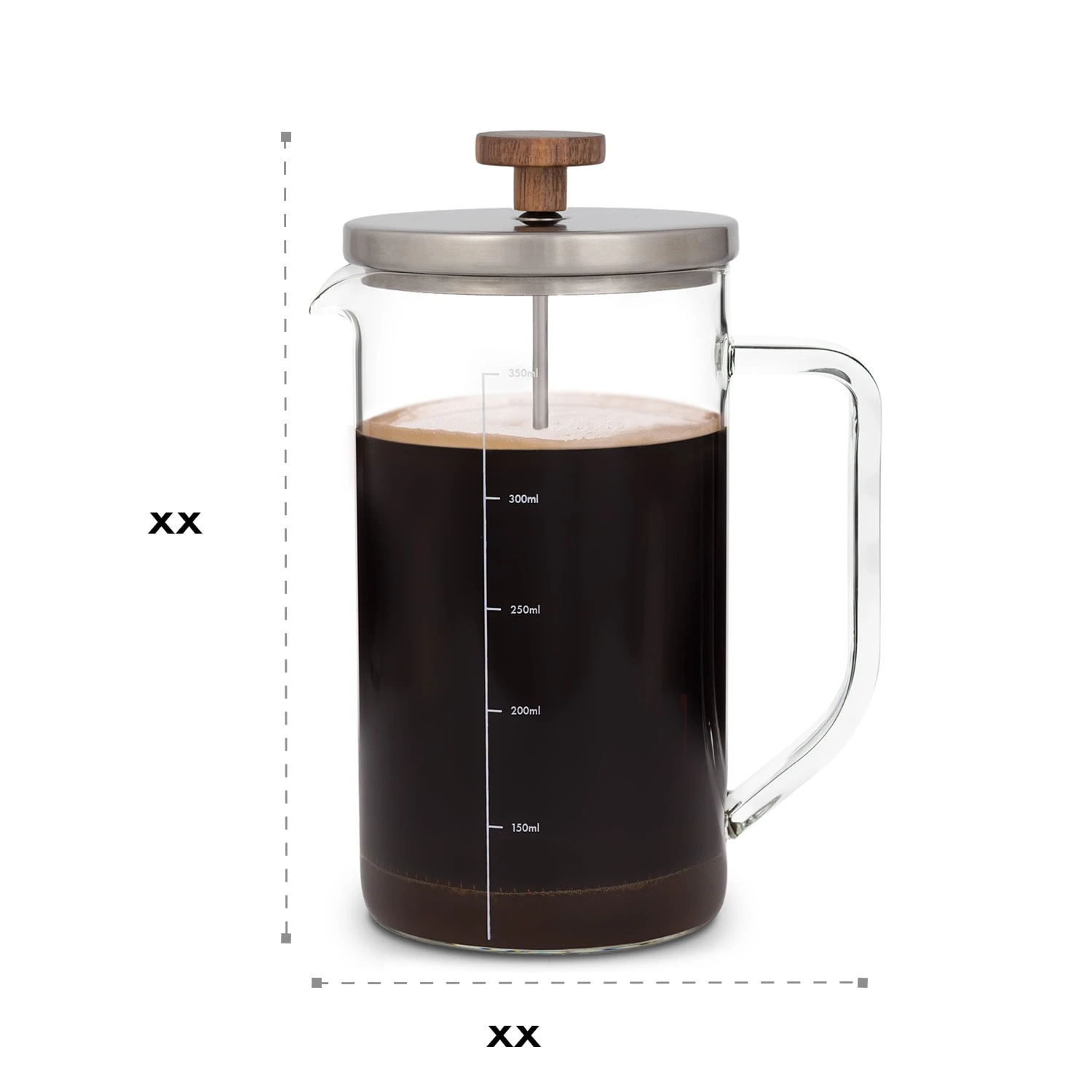 Glaswerk Ristretto French Press 0,35 Liter Borosilikatglas Edelstahl Walnussholz - Image 8