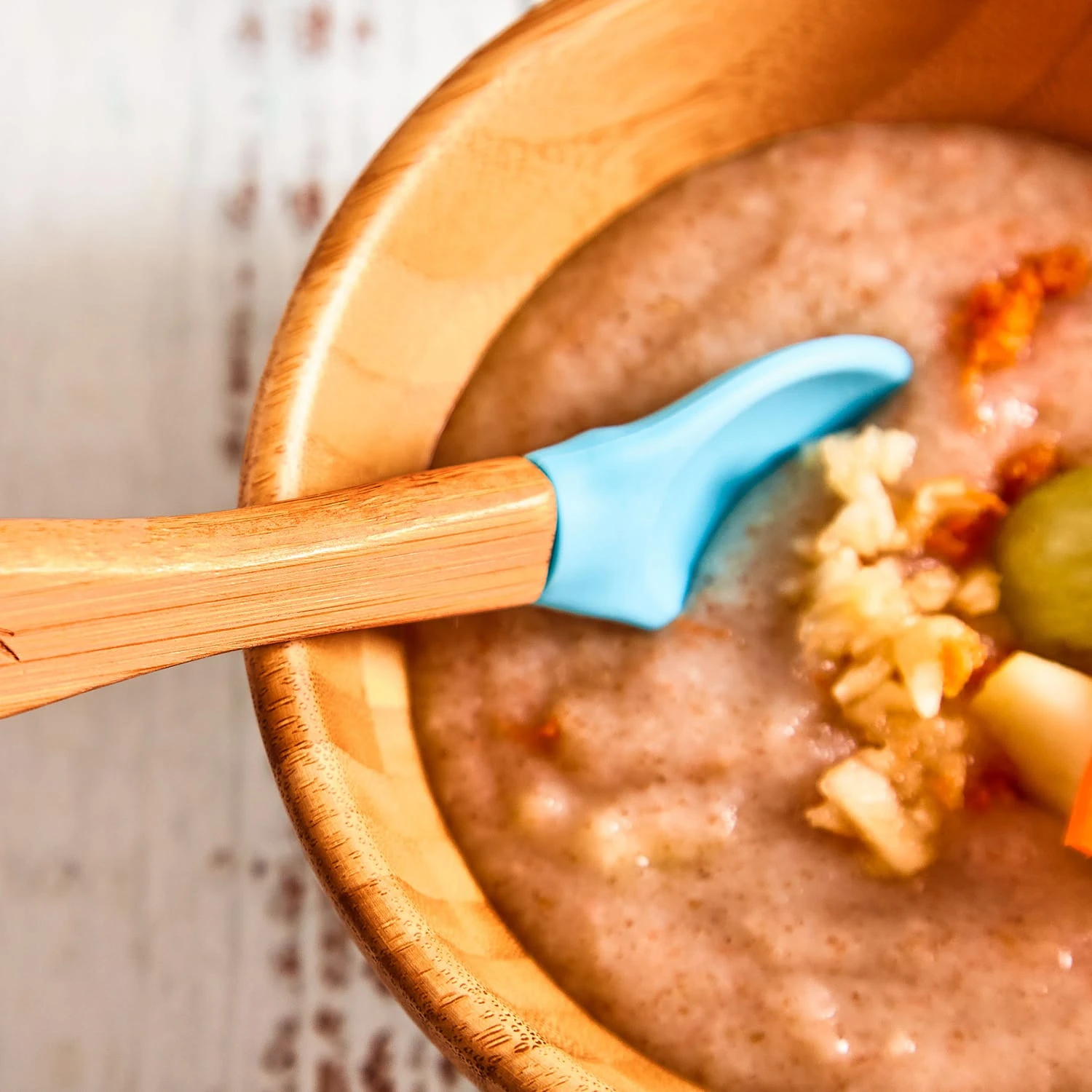 5er-Set Kinderlöffel Löffelstiel: Bambus Laffe: Silikon Bunt - Image 2