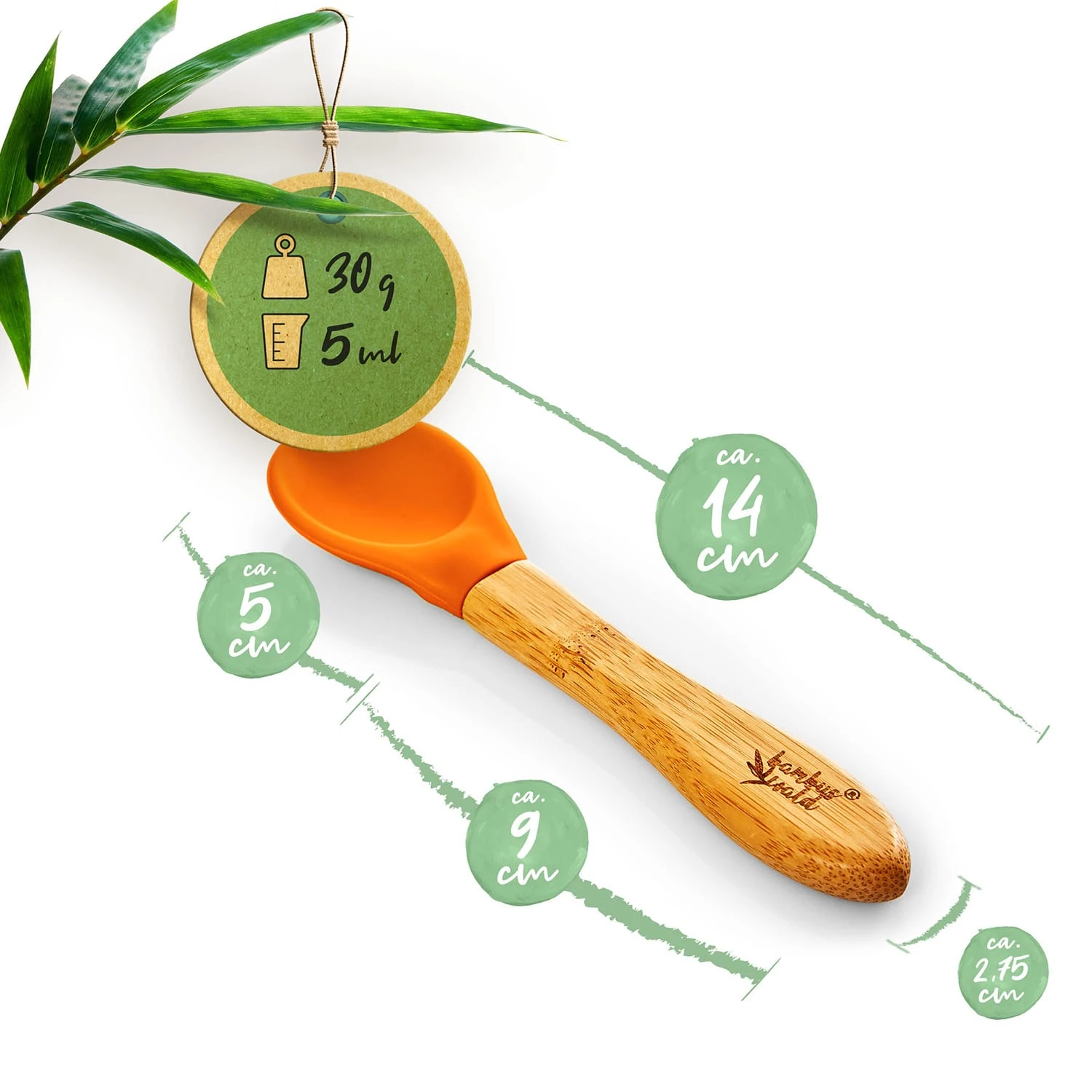 5er-Set Kinderlöffel Löffelstiel: Bambus Laffe: Silikon Bunt - Image 6