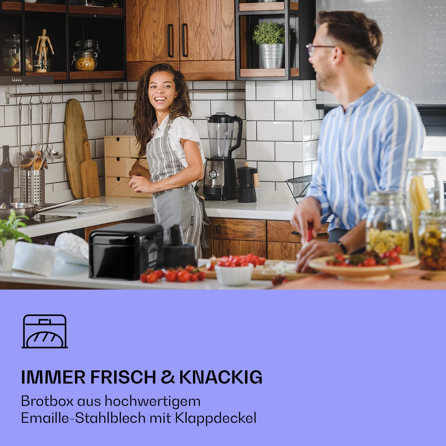 Delaware Brotkasten Metall 30 X 16 X 20,5 Cm Klappdeckel Lüftungslöcher - Image 2