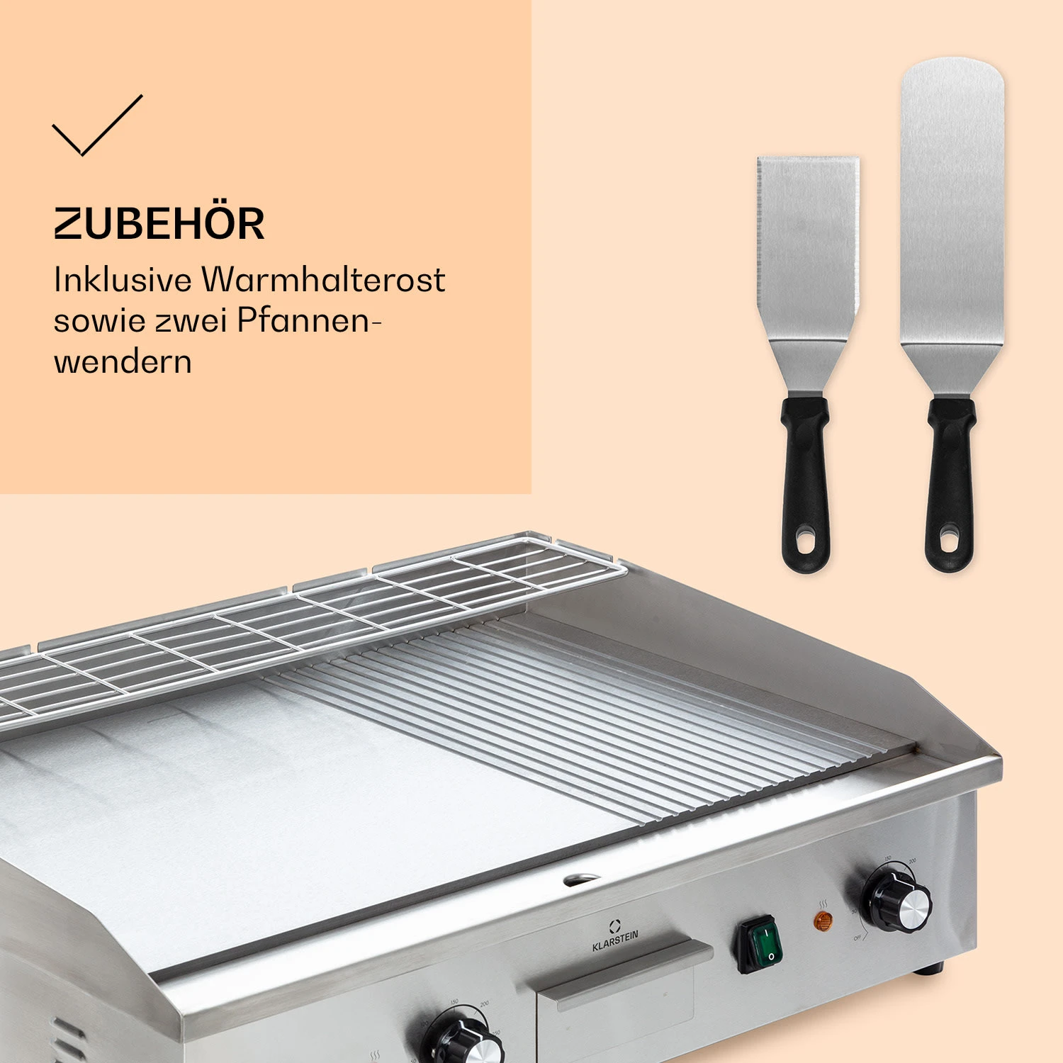 Grillmeile 4400 Elektrogrill Plancha 2x2200W Grillplatte Edelstahl - Image 6