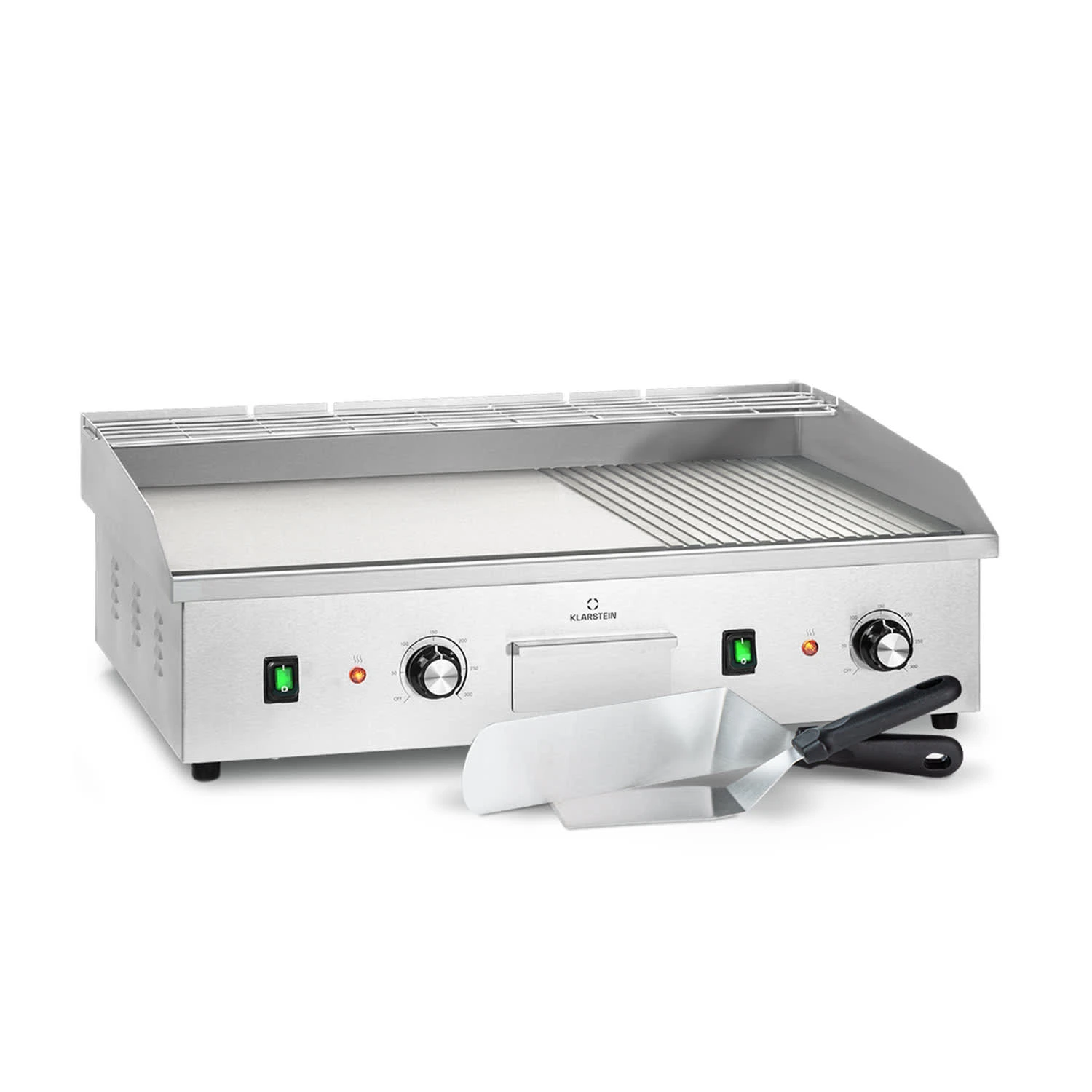 Grillmeile 4400 Elektrogrill Plancha 2x2200W Grillplatte Edelstahl