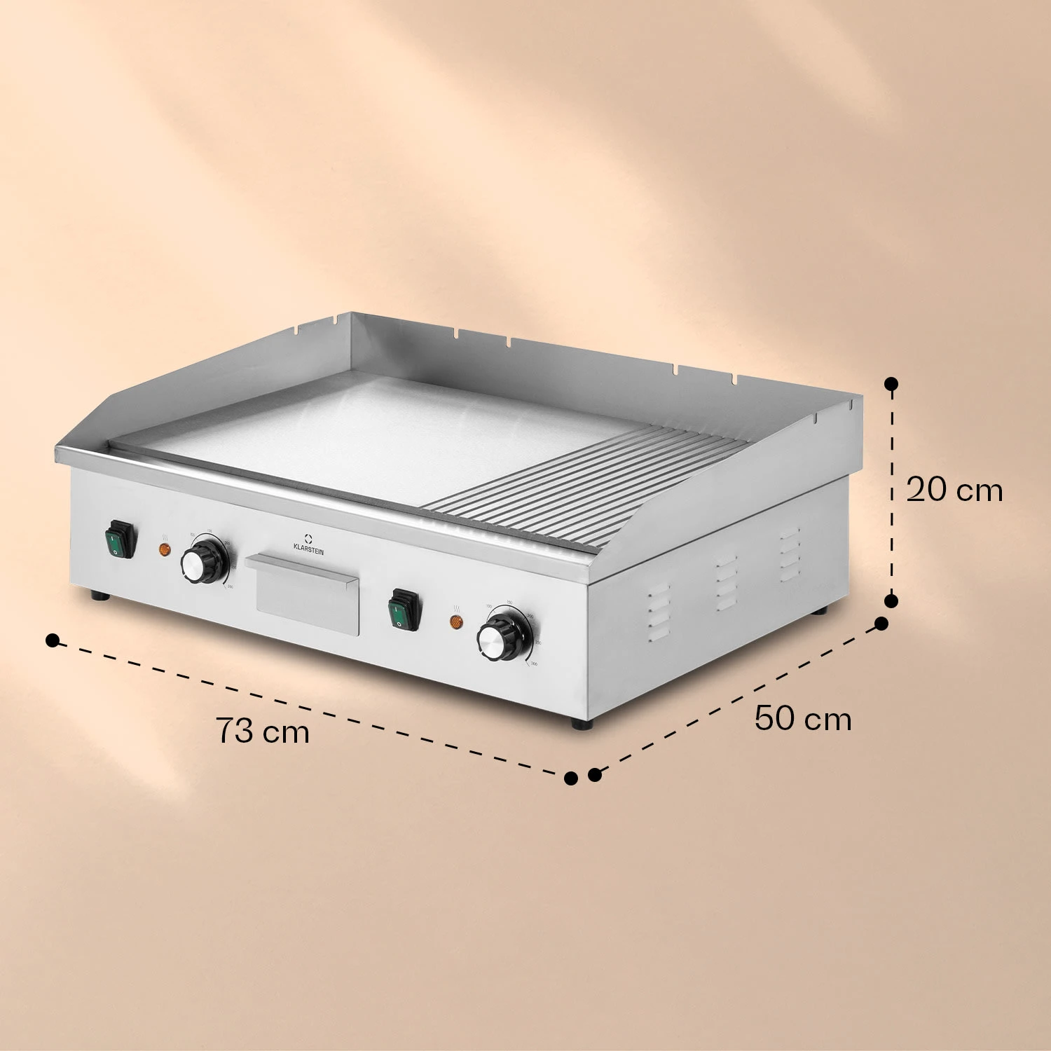 Grillmeile 4400 Elektrogrill Plancha 2x2200W Grillplatte Edelstahl - Image 8