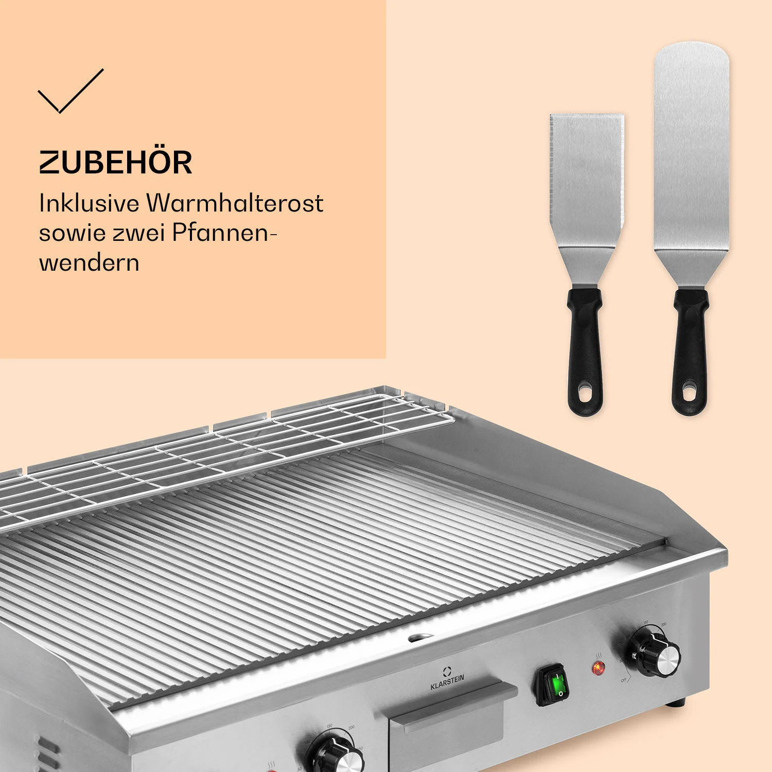 Grillmeile 4400 Elektrogrill Plancha 2x2200W Grillplatte Edelstahl - Image 6