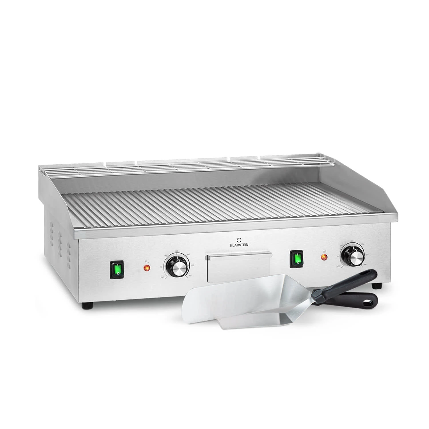Grillmeile 4400 Elektrogrill Plancha 2x2200W Grillplatte Edelstahl