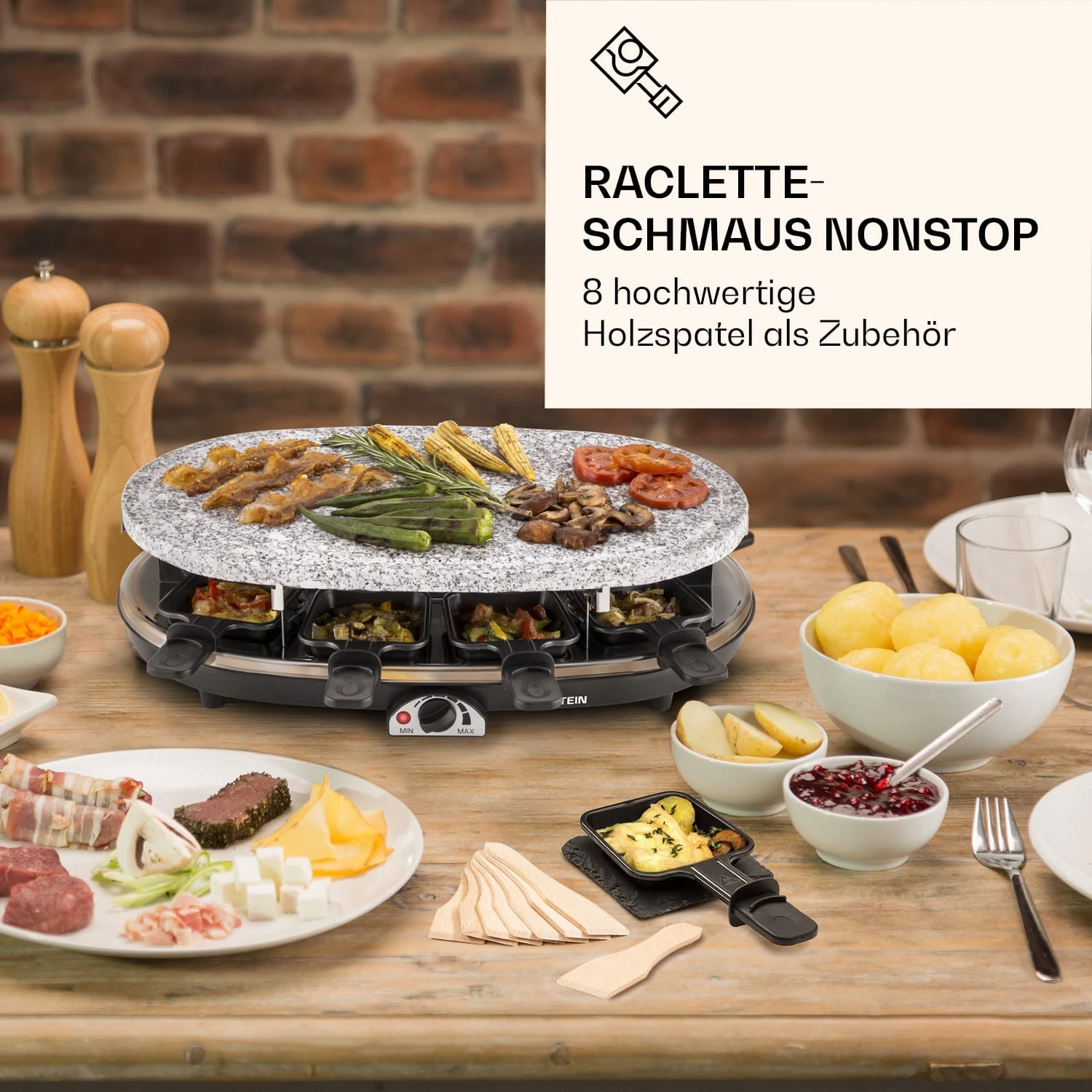 Raclette Spatulas Holzspatel Pfannenwender Zubehör 8 Stück Für Raclette-Pfännchen - Image 2