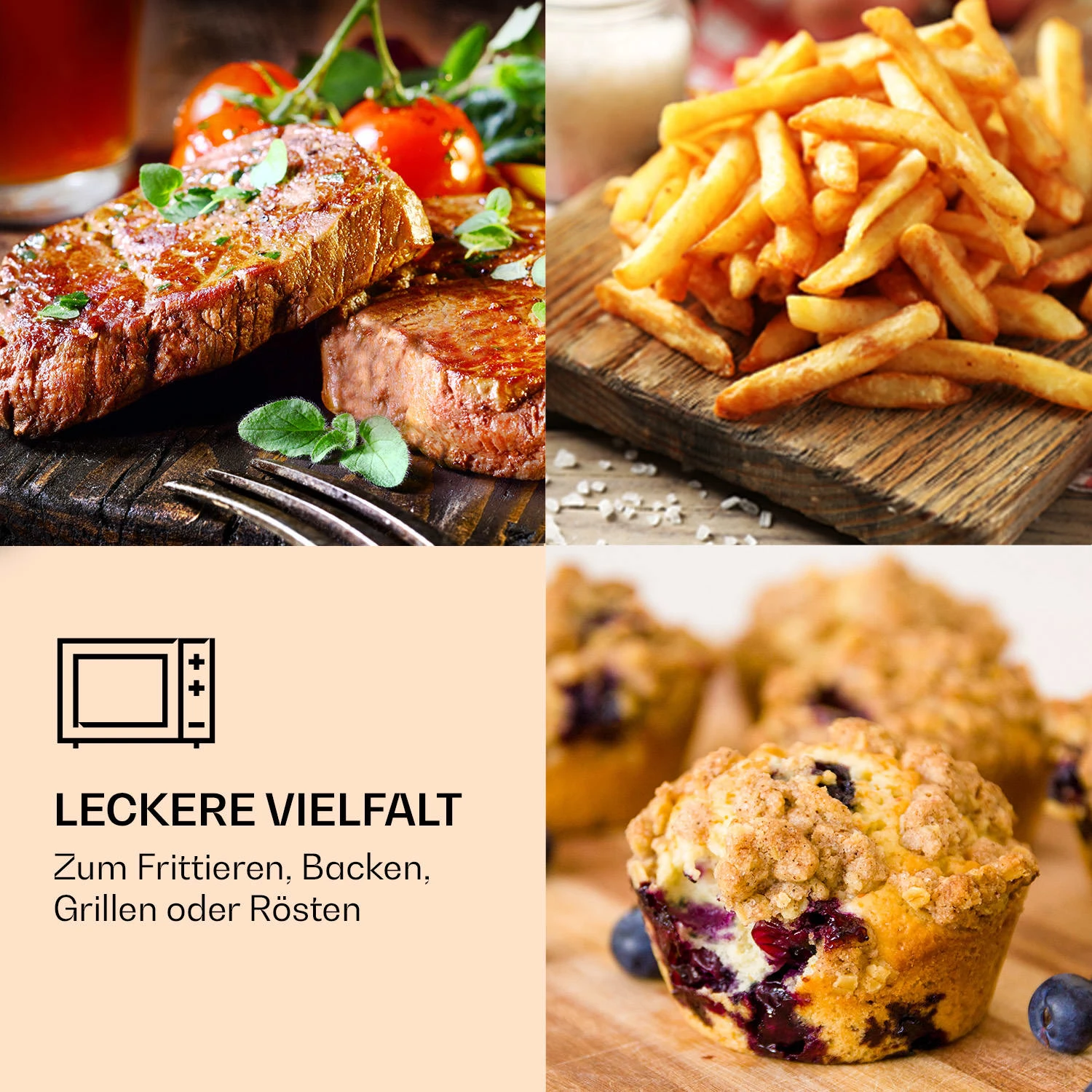 Prime Air Heißluftfritteuse 1500W 23l Timer 8 Programme - Image 2